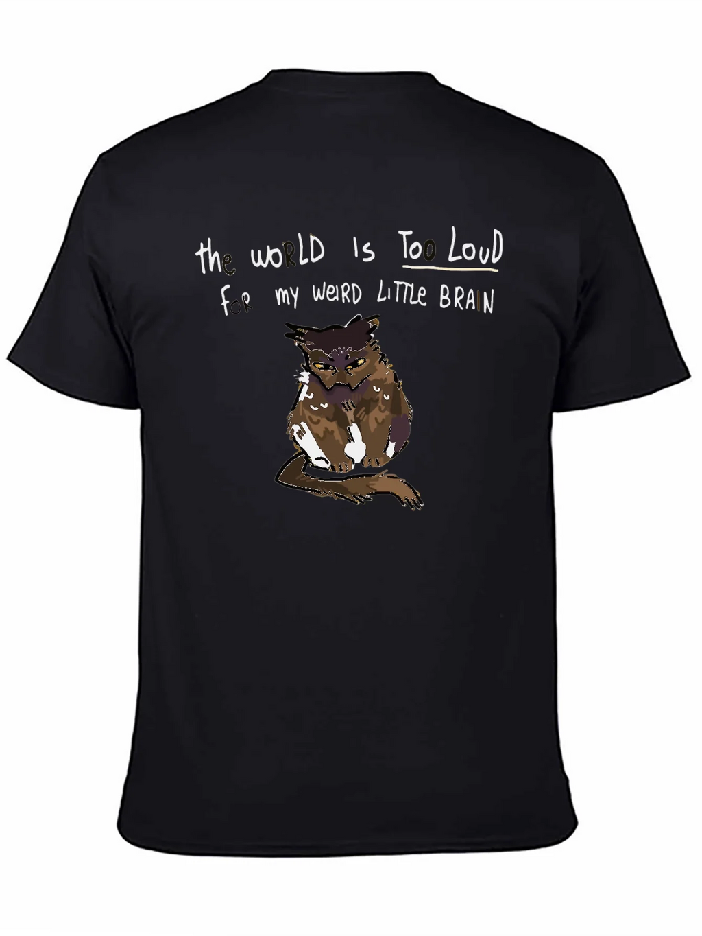 The World Is Too Loud Brain Owl Graphic Tee product image 4