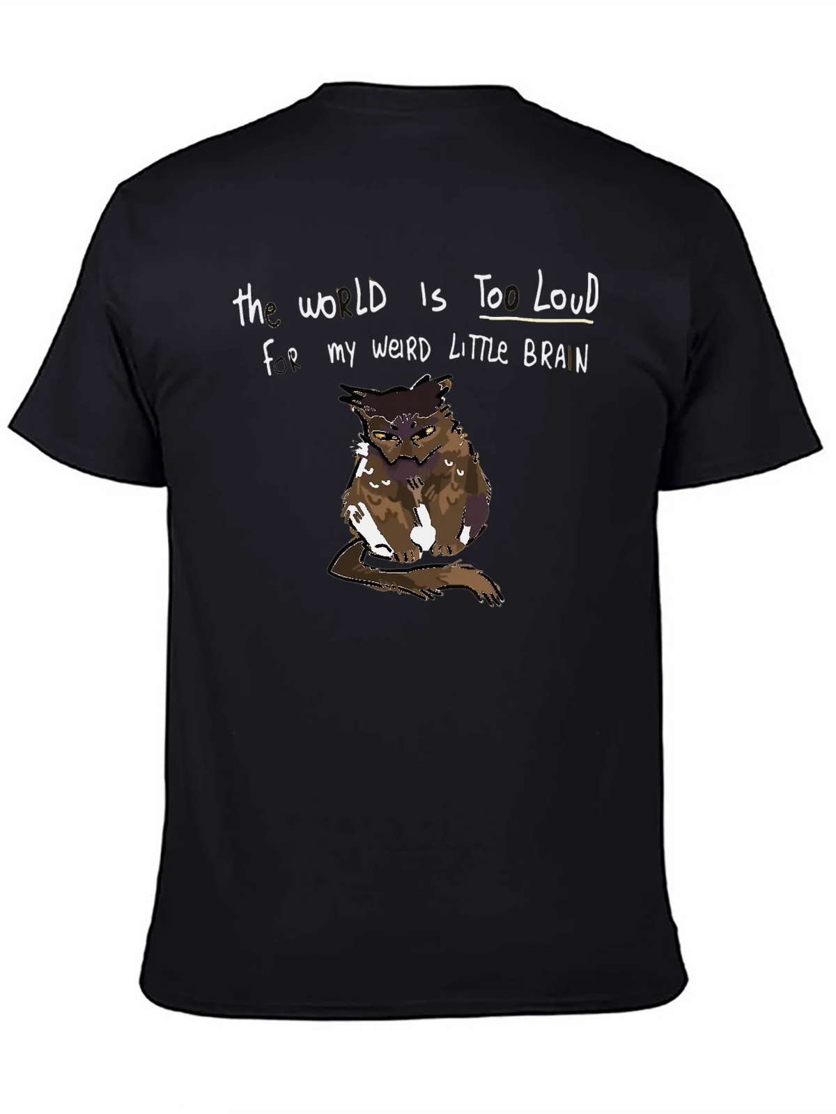 The World Is Too Loud Brain Owl Graphic Tee product image 4
