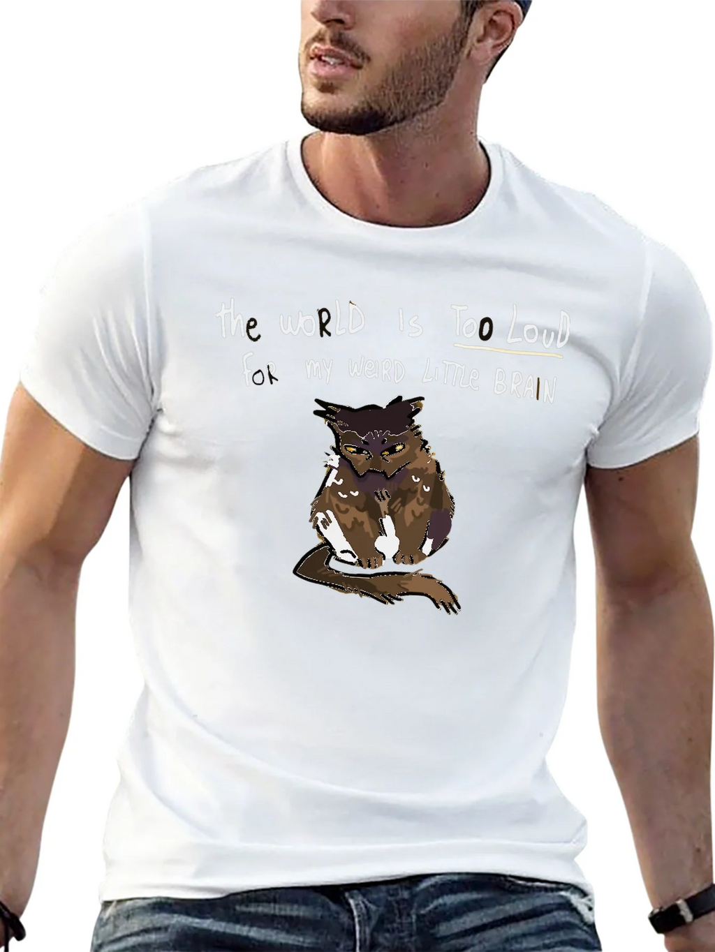 The World Is Too Loud Brain Owl Graphic Tee product image 12