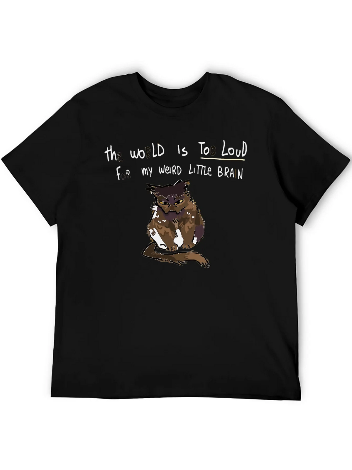 The World Is Too Loud Brain Owl Graphic Tee product image 5