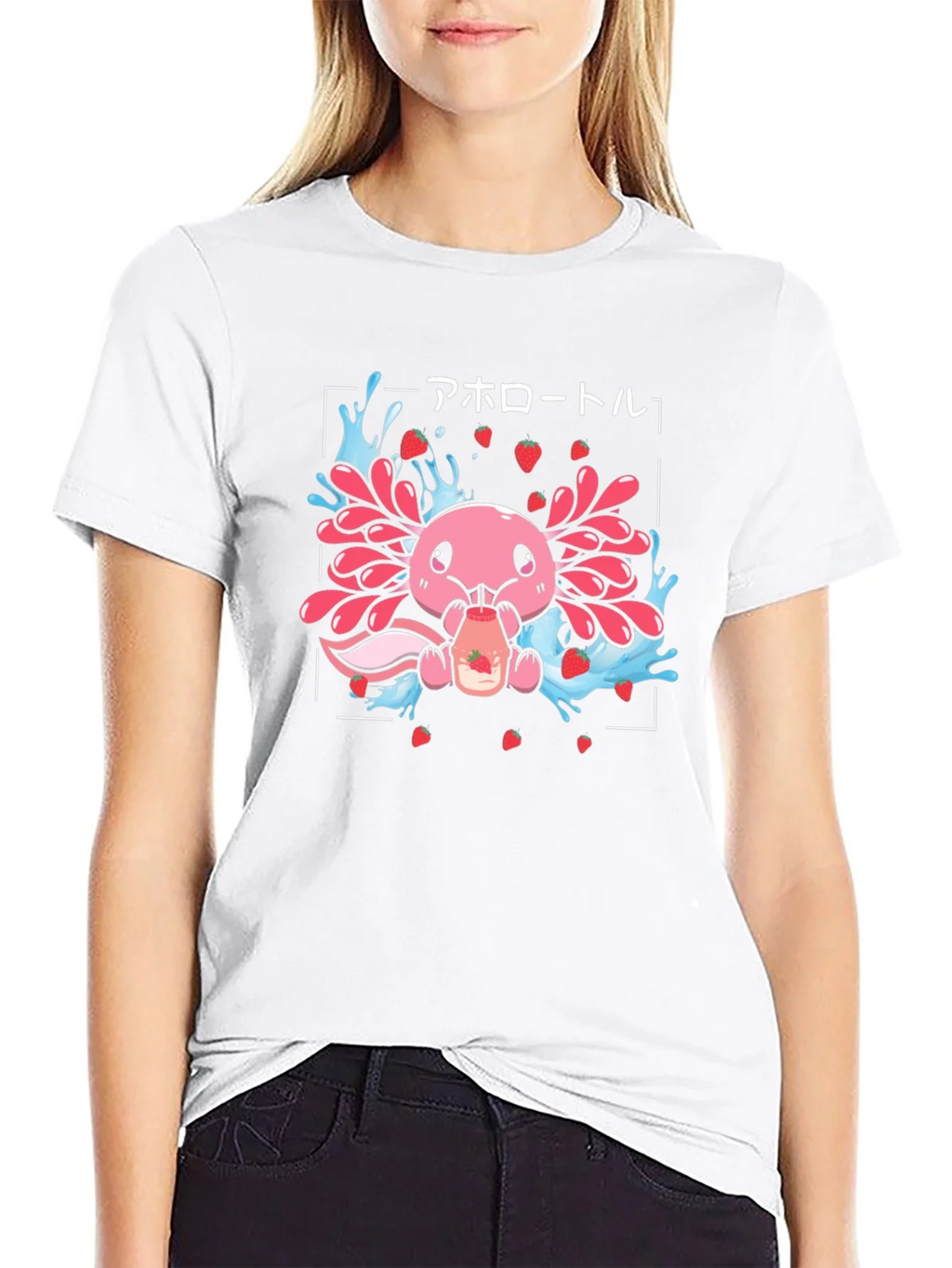 Axolotl Strawberry Milk T-Shirt product image 8