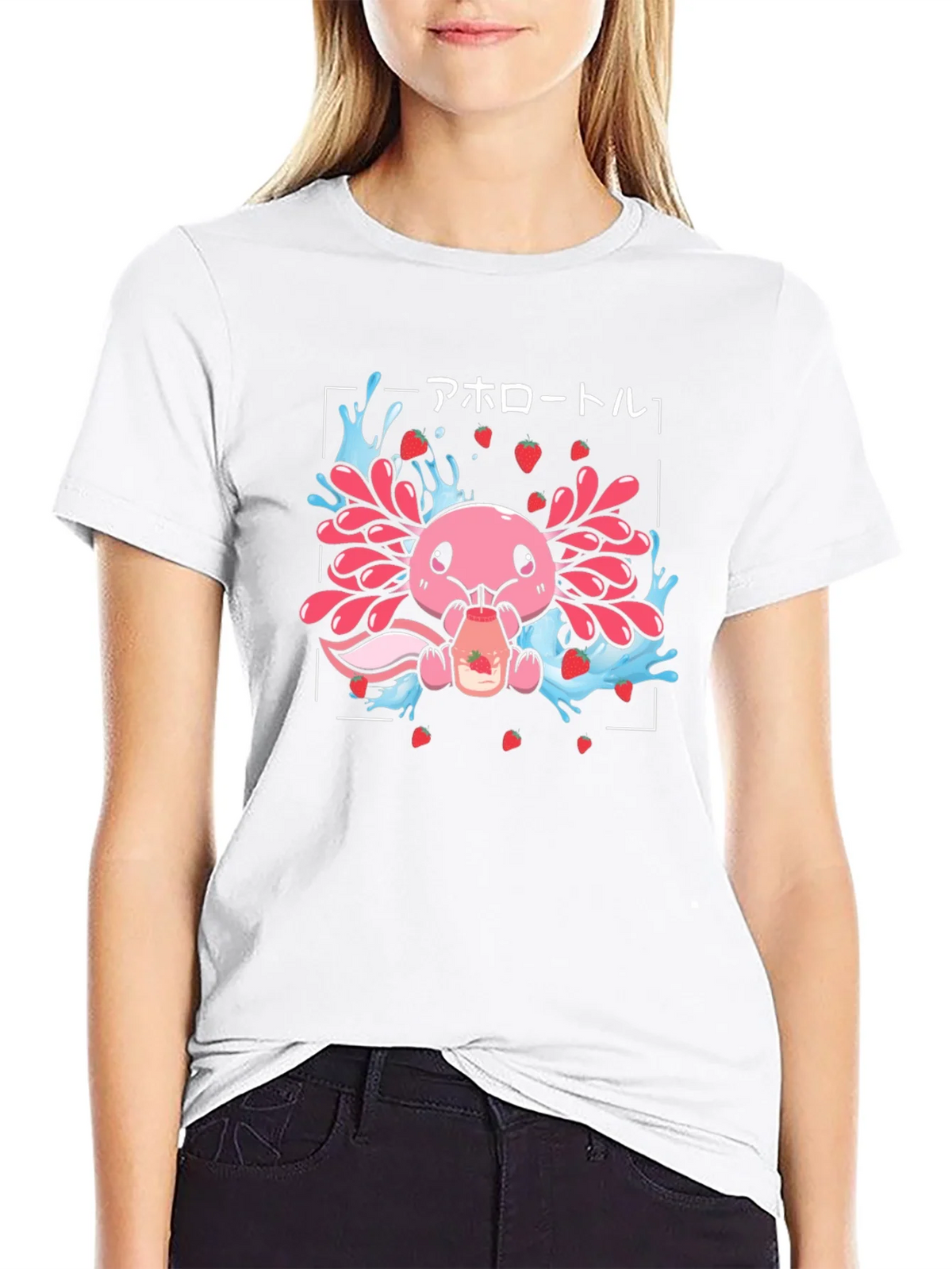 Axolotl Strawberry Milk T-Shirt product image 8