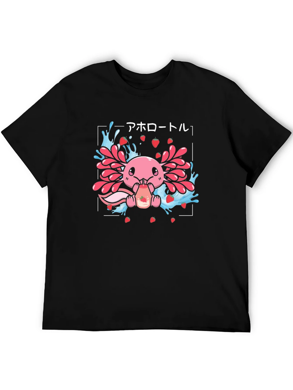 Axolotl Strawberry Milk T-Shirt product image 5