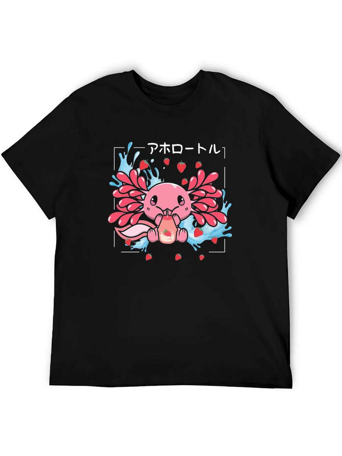 Axolotl Strawberry Milk T-Shirt product image 5