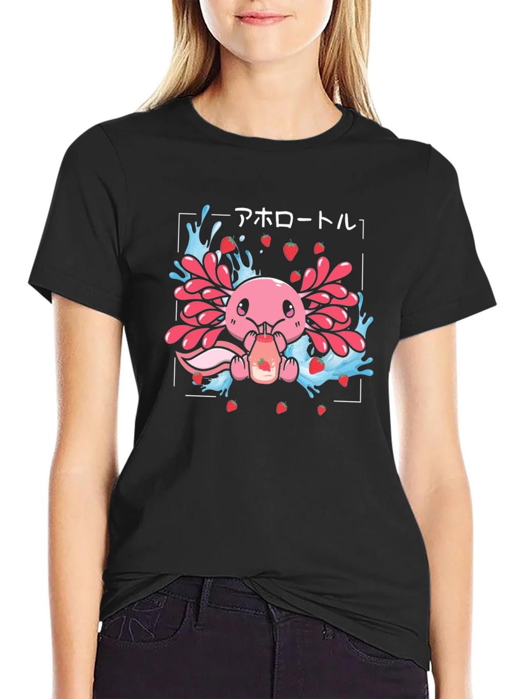 Axolotl Strawberry Milk T-Shirt product image 2