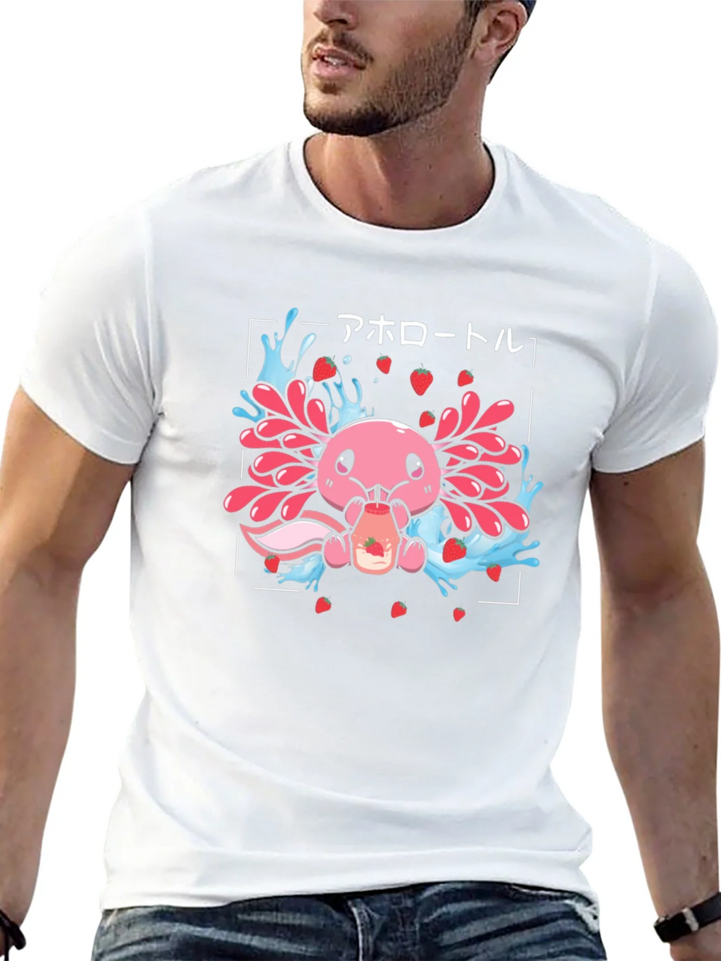 Axolotl Strawberry Milk T-Shirt product image 12