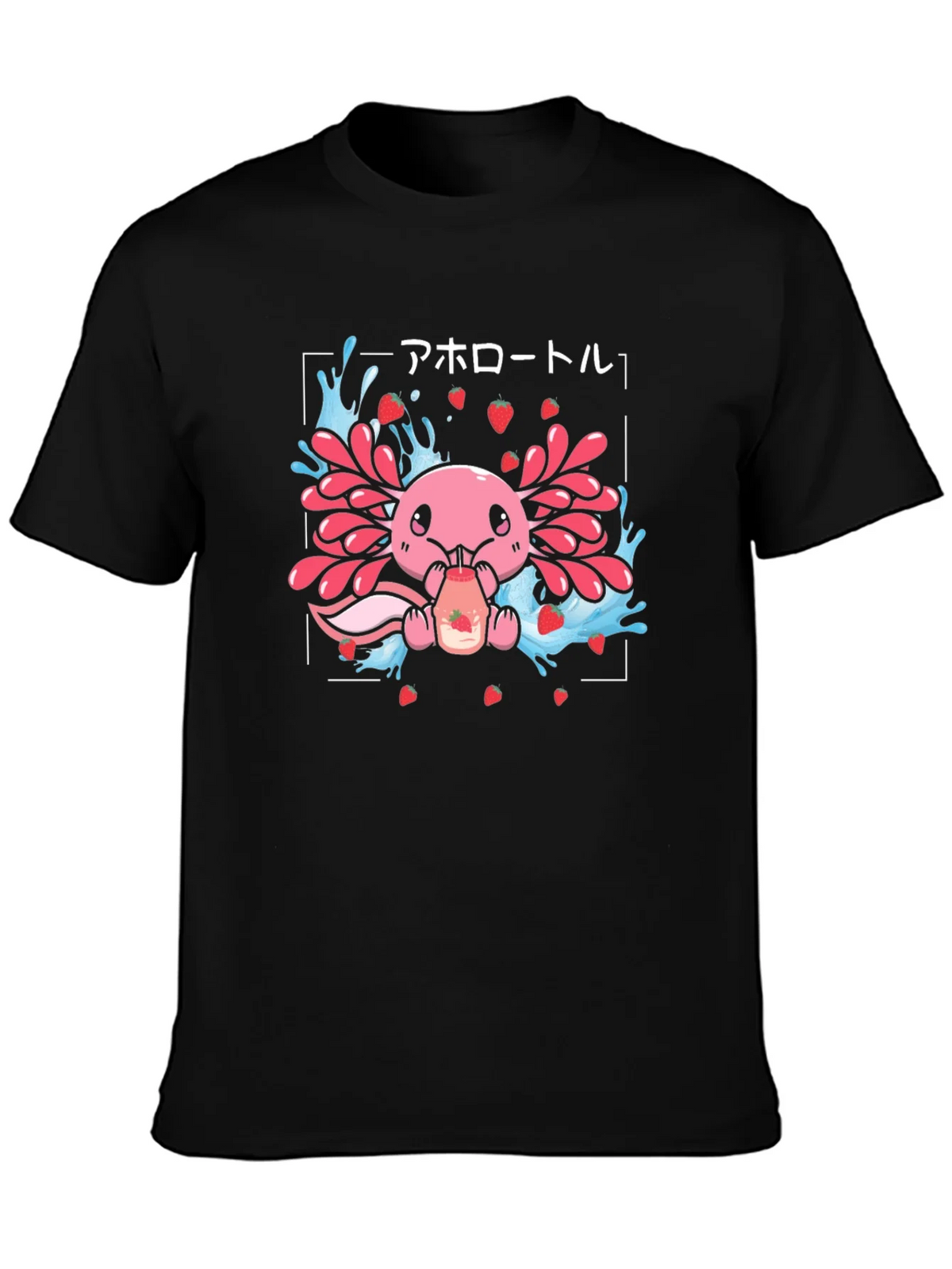 Axolotl Strawberry Milk T-Shirt product image 3