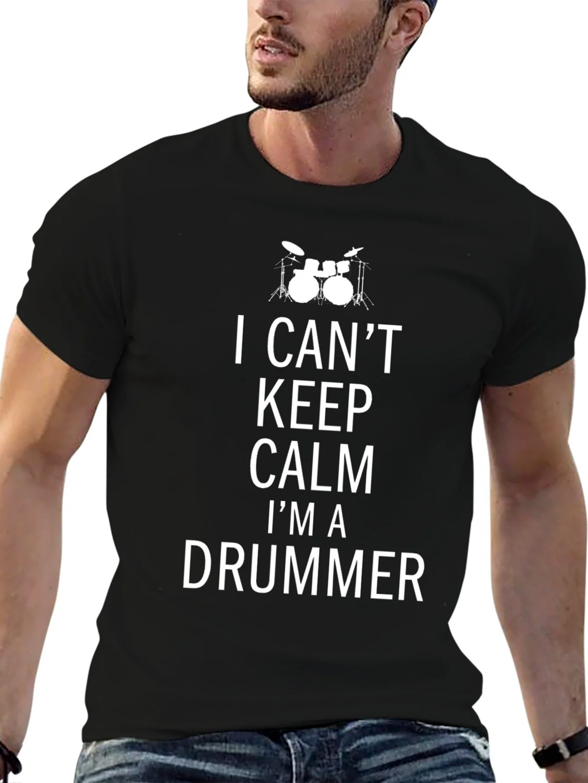 I Cant Keep Calm Im a Drummer Black Tee product image 4