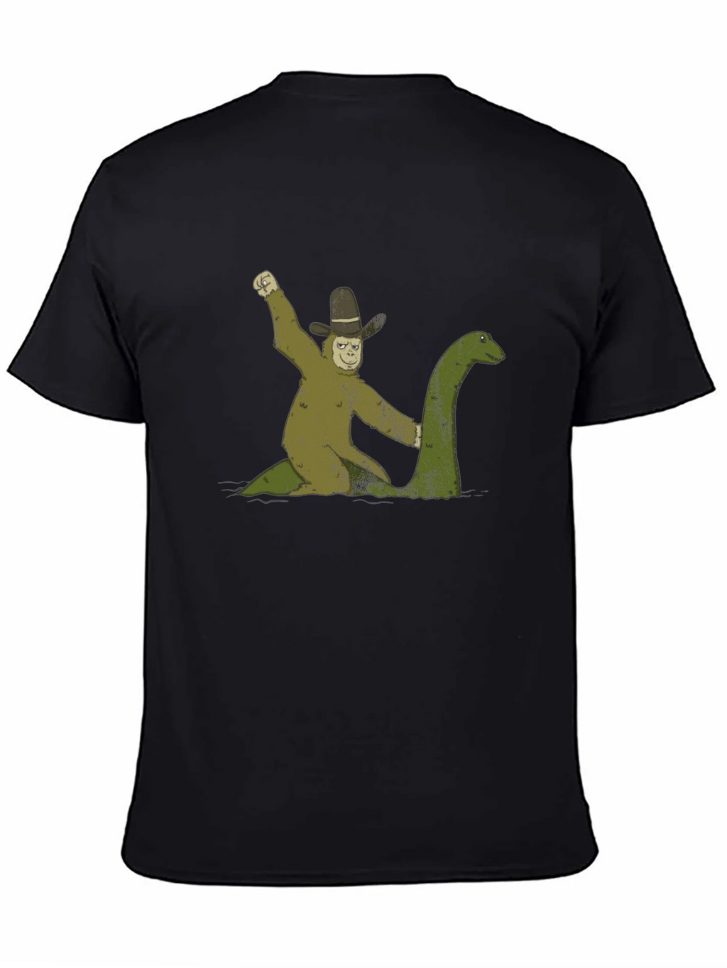 Bigfoot Riding Loch Ness Monster T-Shirt product image 2