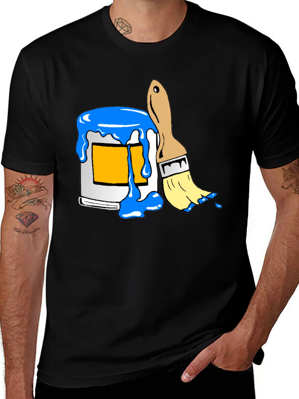 Paint Can & Brush Graphic Tee - Artist Style product image 1
