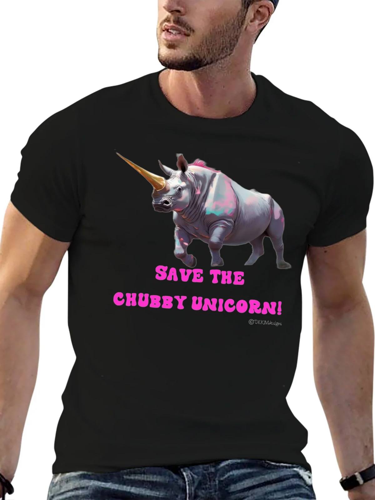 Save the Chubby Unicorn Funny Graphic Tee product image 6