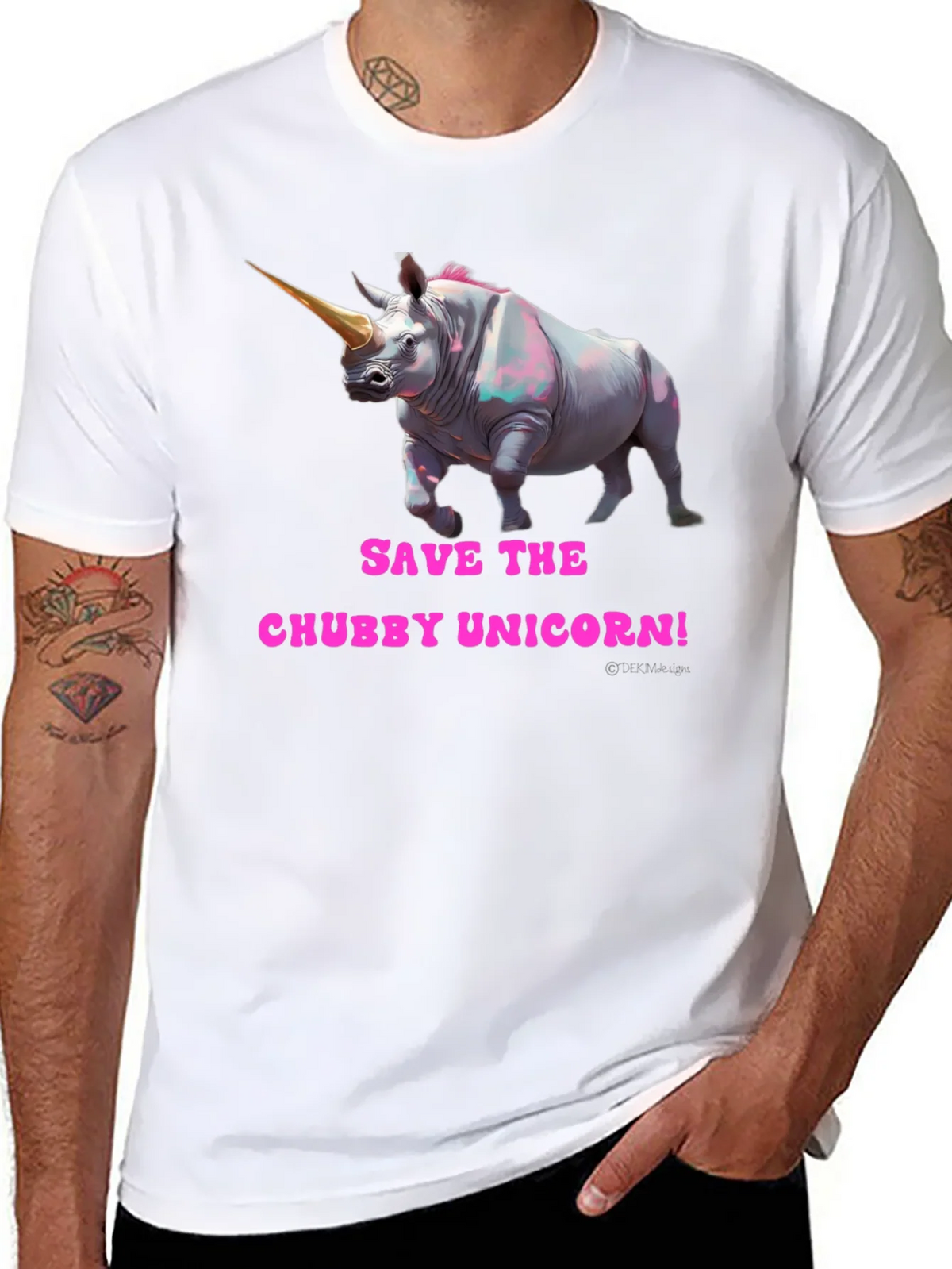 Save the Chubby Unicorn Funny Graphic Tee product image 7