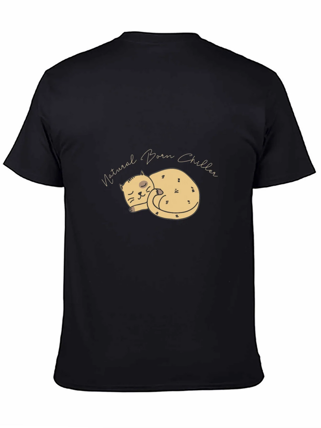 Natural Born Chiller Black T-Shirt - Cat Nap Design product image 4