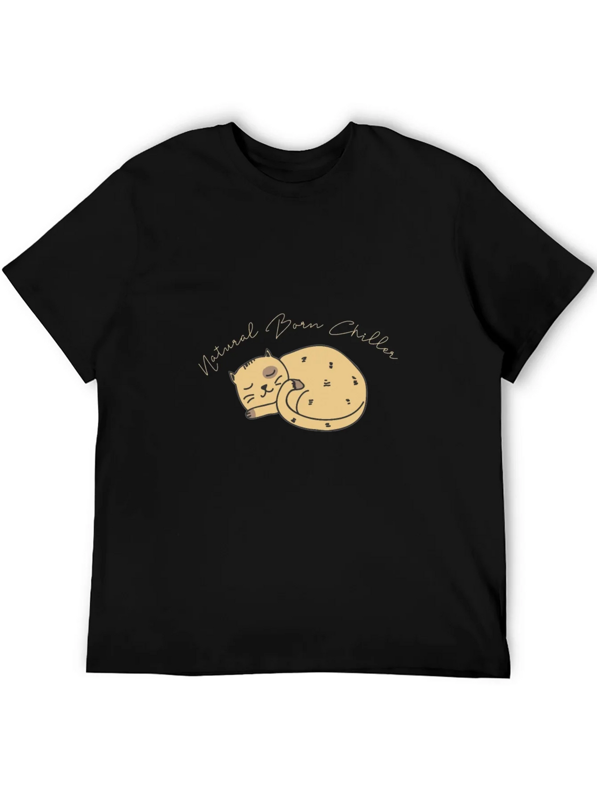 Natural Born Chiller Black T-Shirt - Cat Nap Design product image 5
