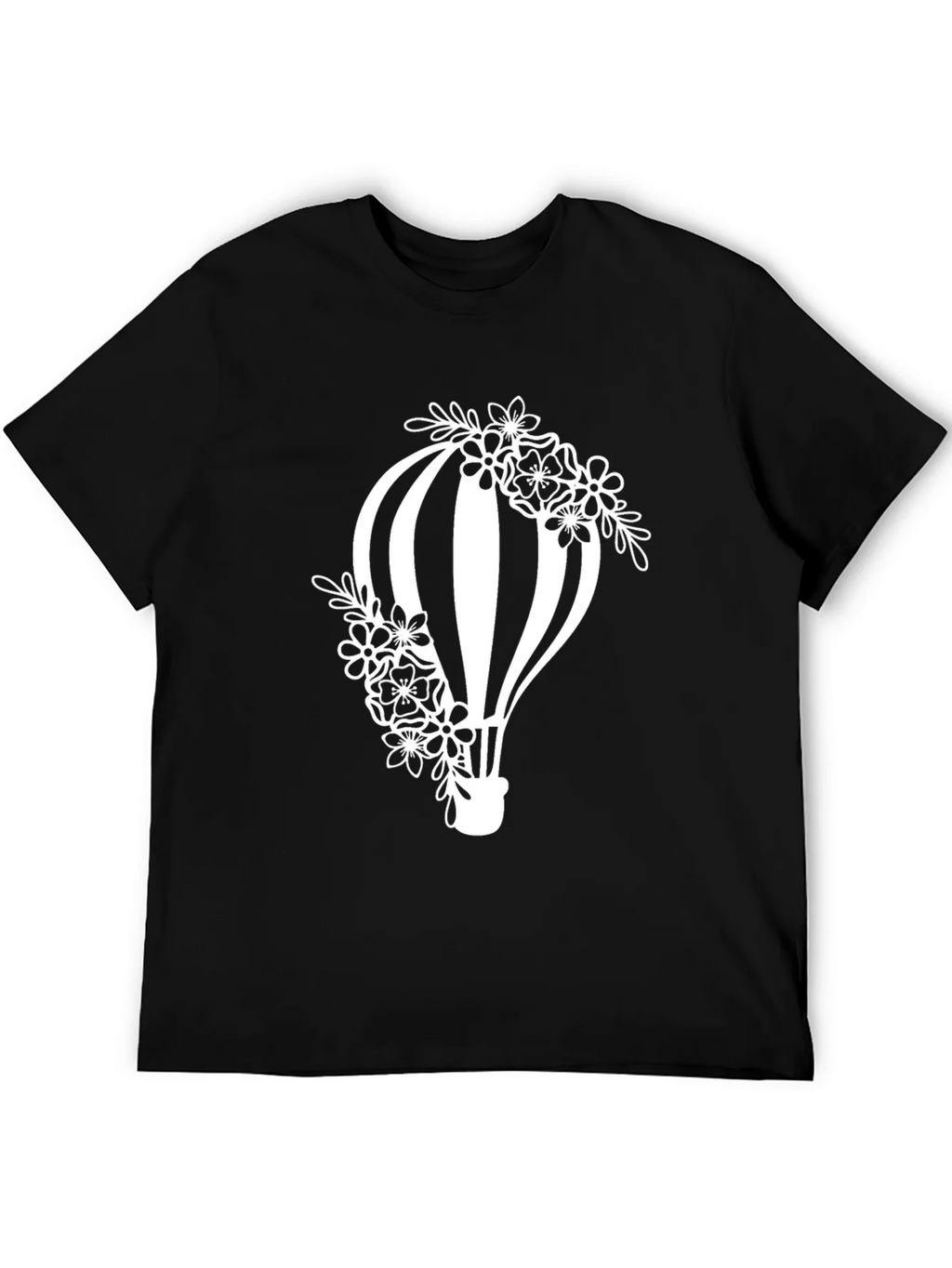 Floral Hot Air Balloon Graphic Tee - Black product image 5