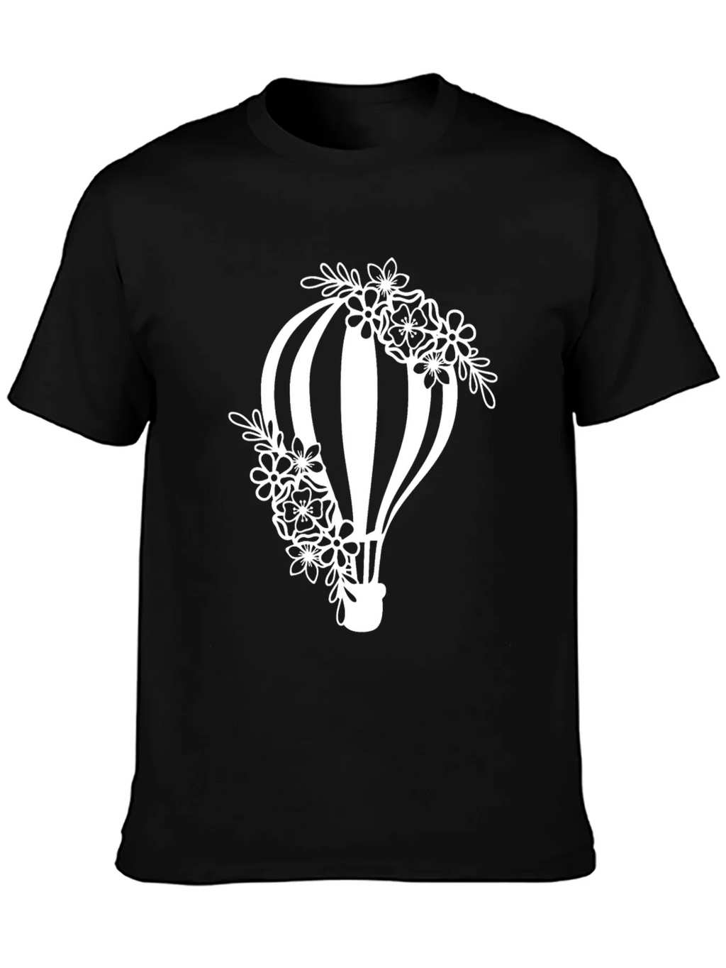 Floral Hot Air Balloon Graphic Tee - Black product image 3