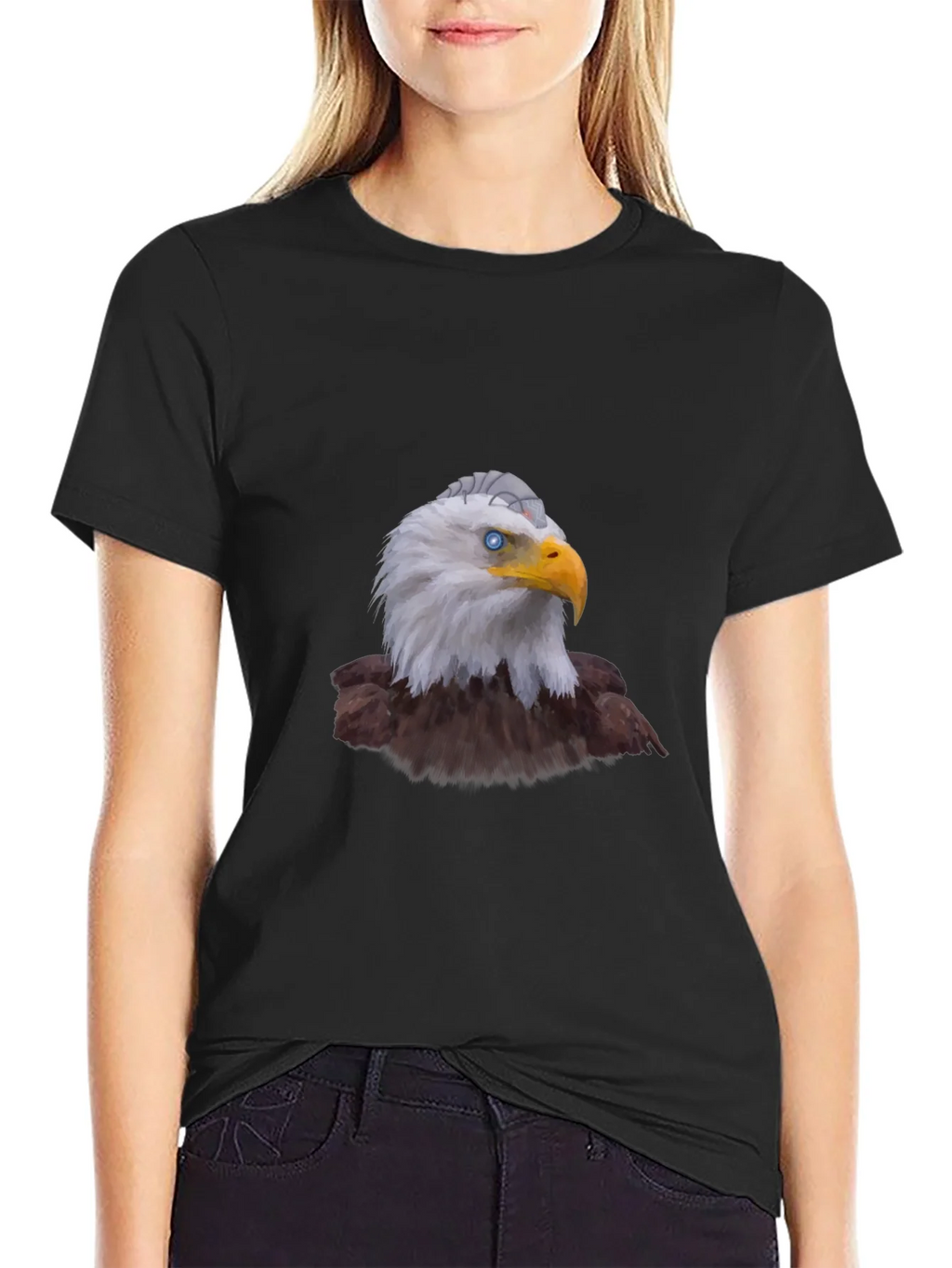 Eagle Graphic Print Black T-Shirt for Men product image 2