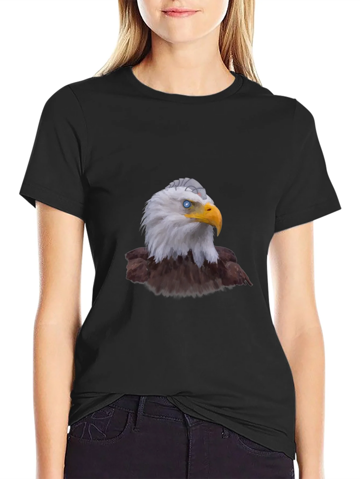 Eagle Graphic Print Black T-Shirt for Men product image 2
