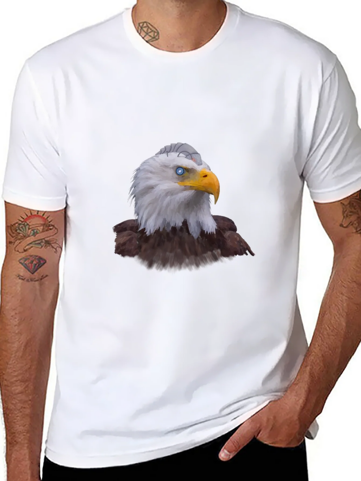 Eagle Graphic Print Black T-Shirt for Men product image 7
