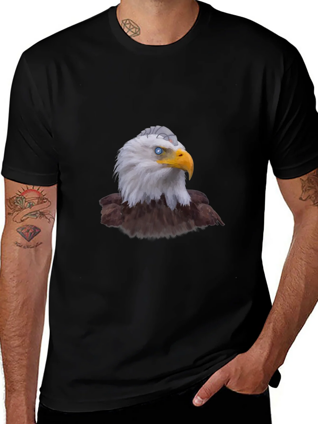 Eagle Graphic Print Black T-Shirt for Men product image 1