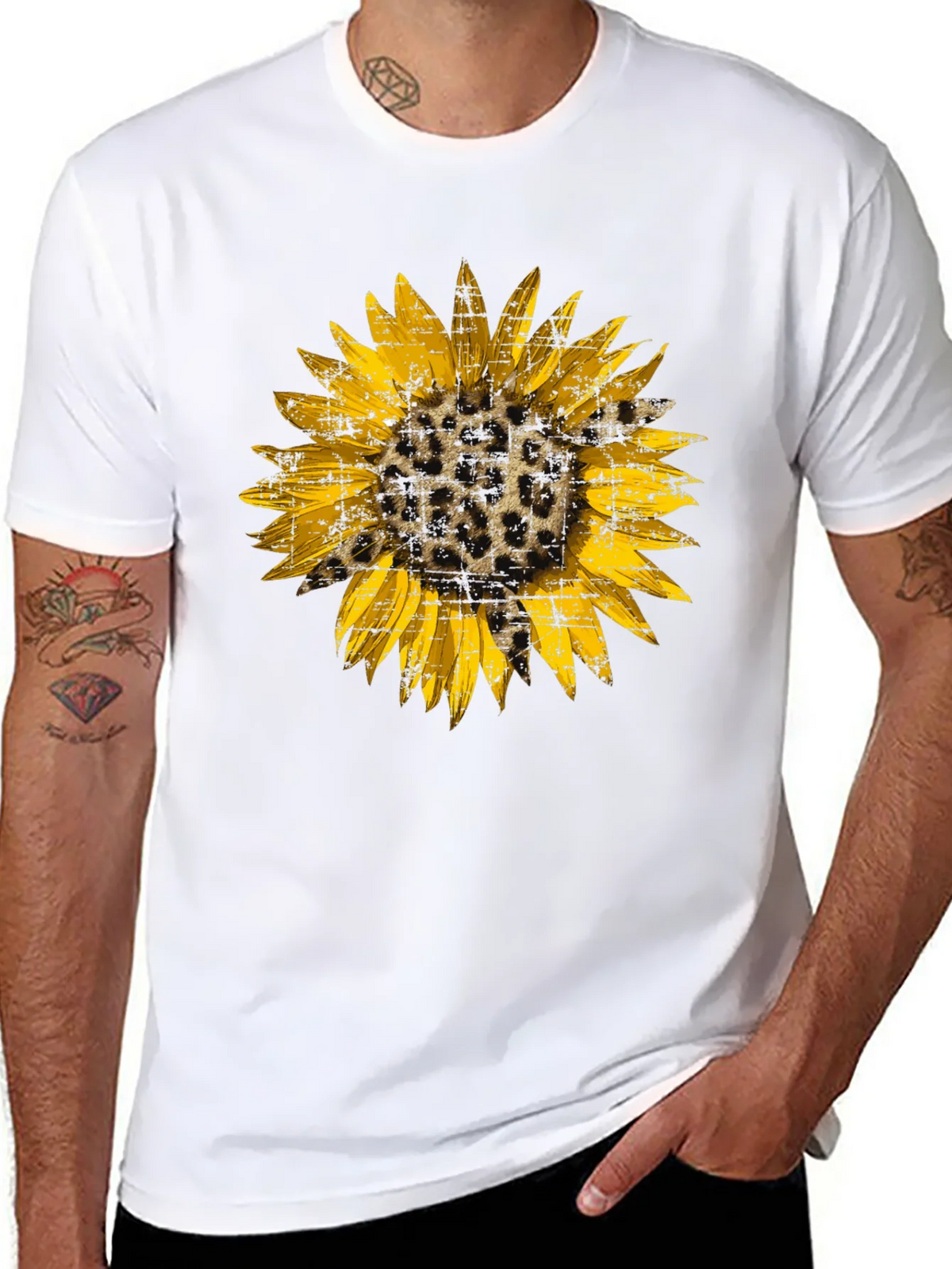 Leopard Sunflower Graphic Tee - Black product image 7
