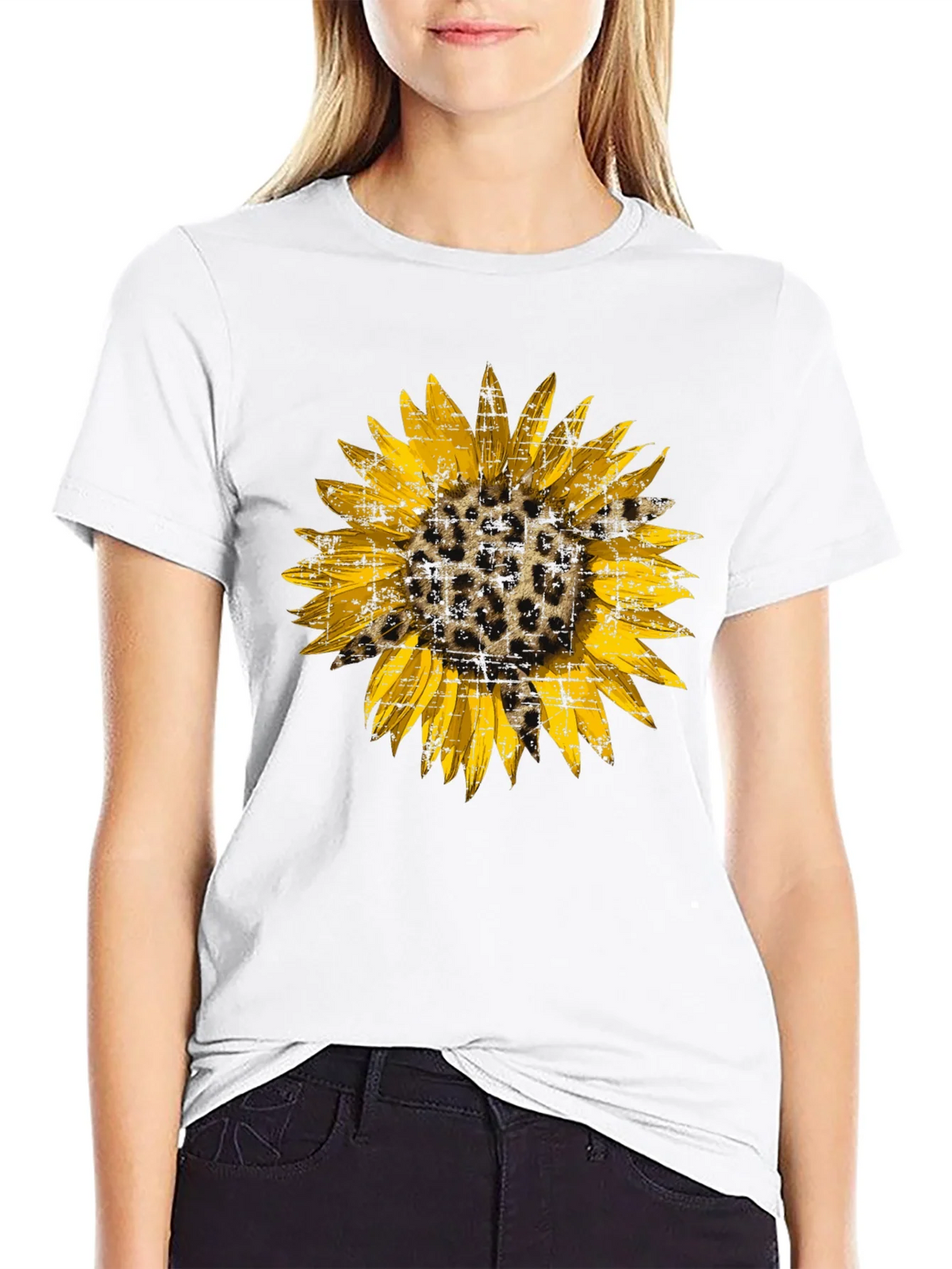 Leopard Sunflower Graphic Tee - Black product image 8