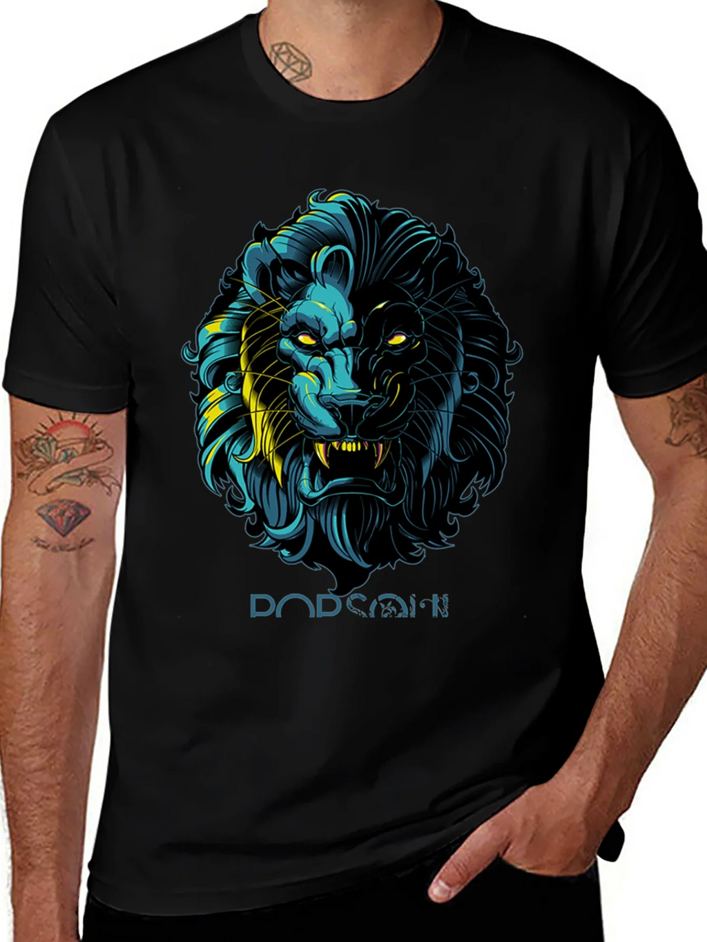 Lion Graphic Print Black T-Shirt - Stylish Mens Apparel product image 1