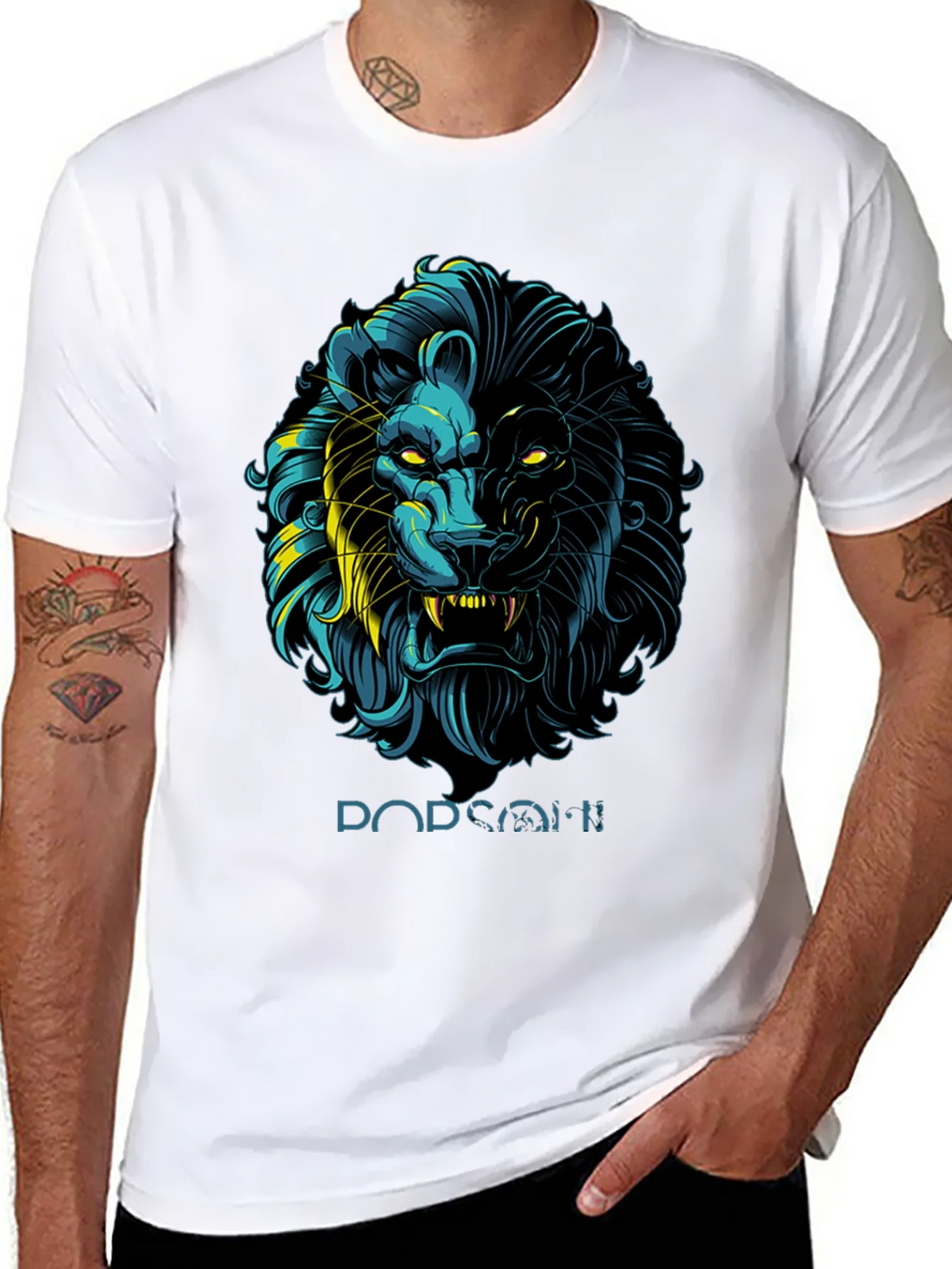 Lion Graphic Print Black T-Shirt - Stylish Mens Apparel product image 7
