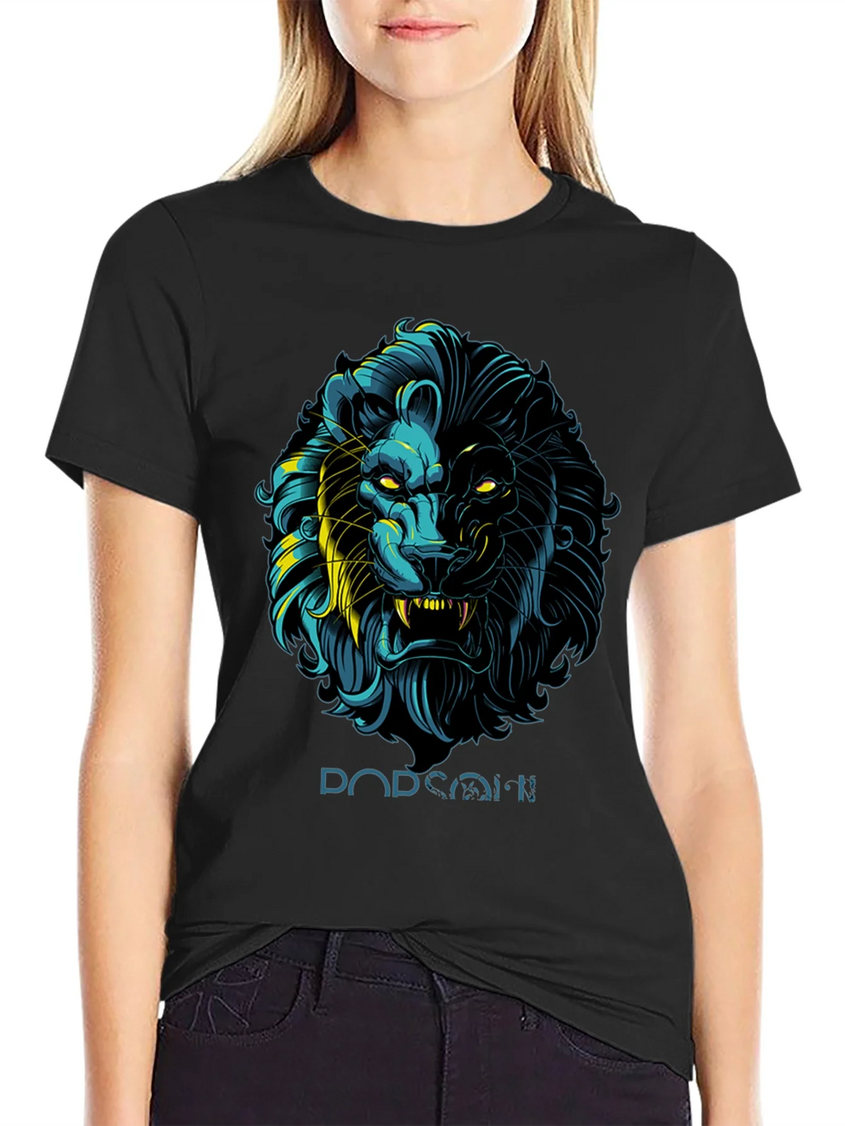 Lion Graphic Print Black T-Shirt - Stylish Mens Apparel product image 2