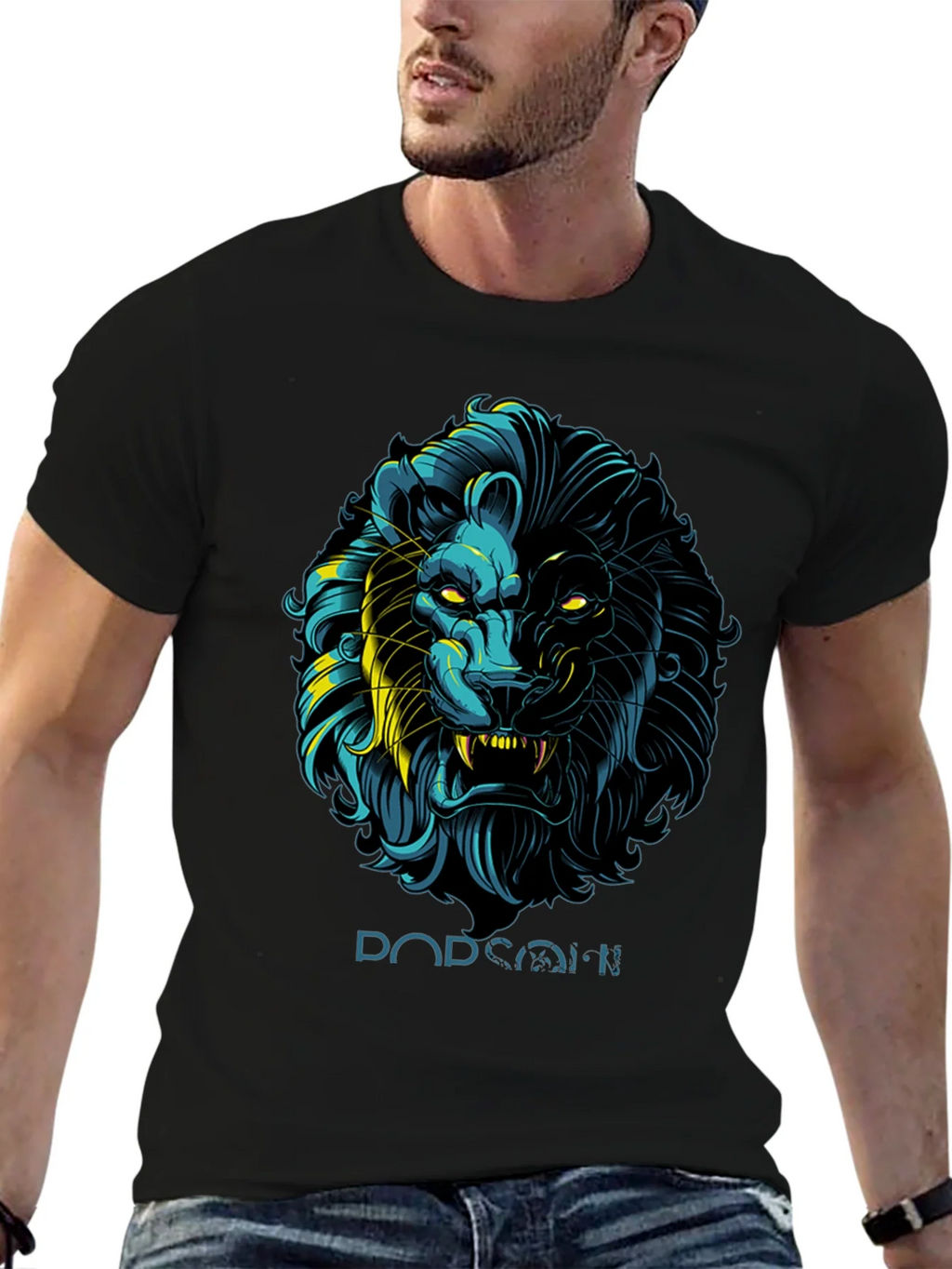 Lion Graphic Print Black T-Shirt - Stylish Mens Apparel product image 6