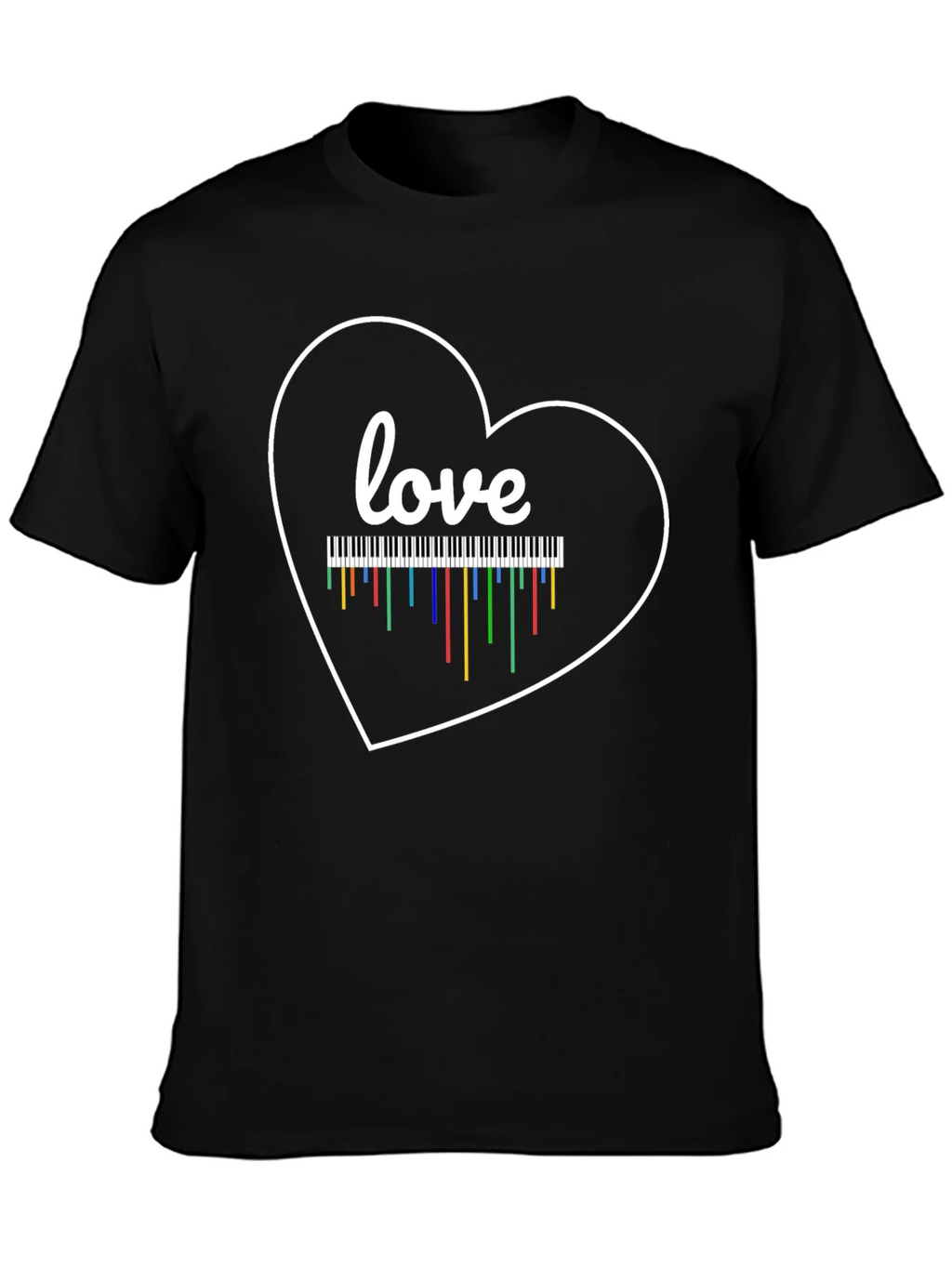 Love Piano Heart T-Shirt Music Teacher Gift product image 3