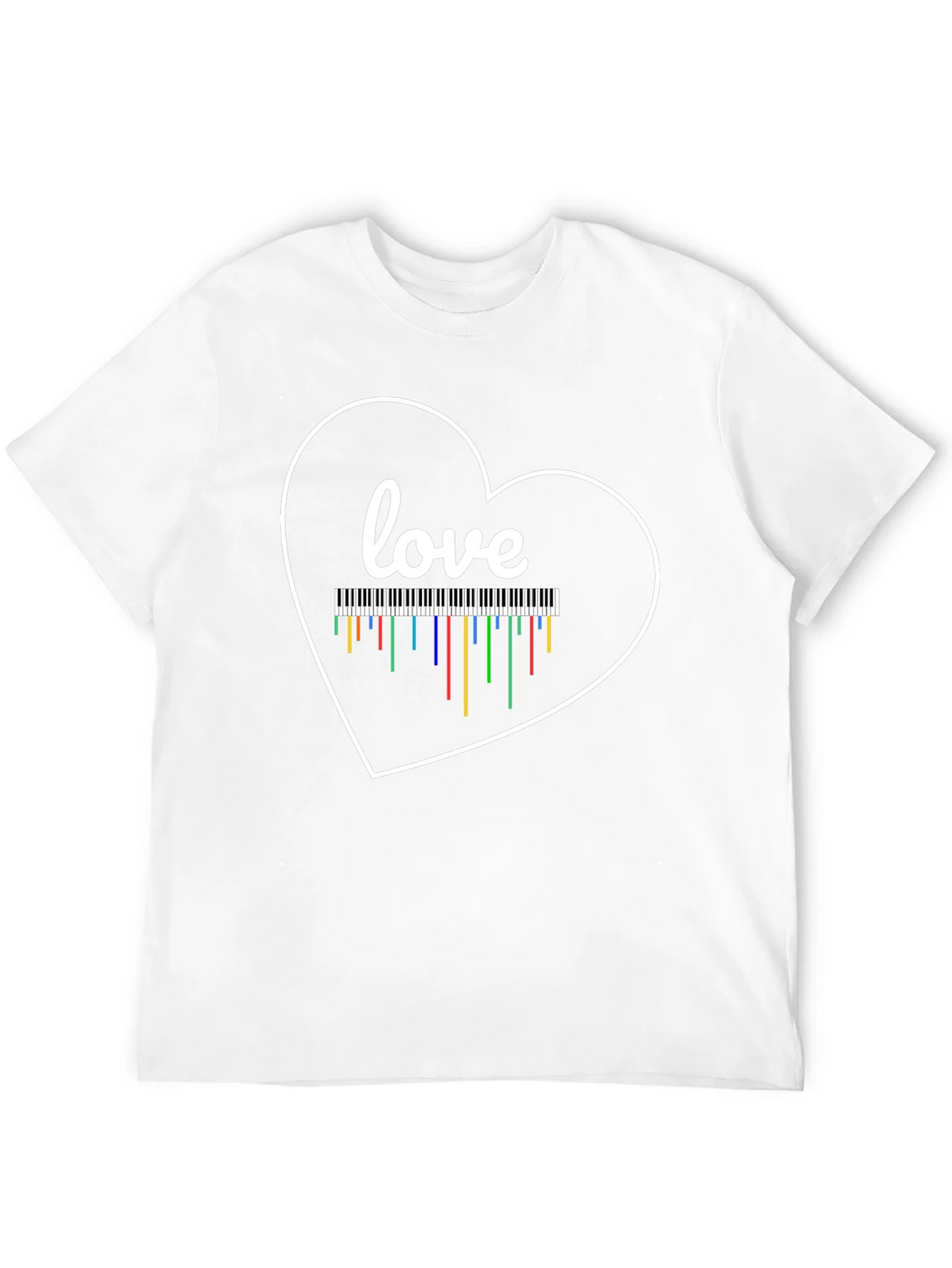 Love Piano Heart T-Shirt Music Teacher Gift product image 11