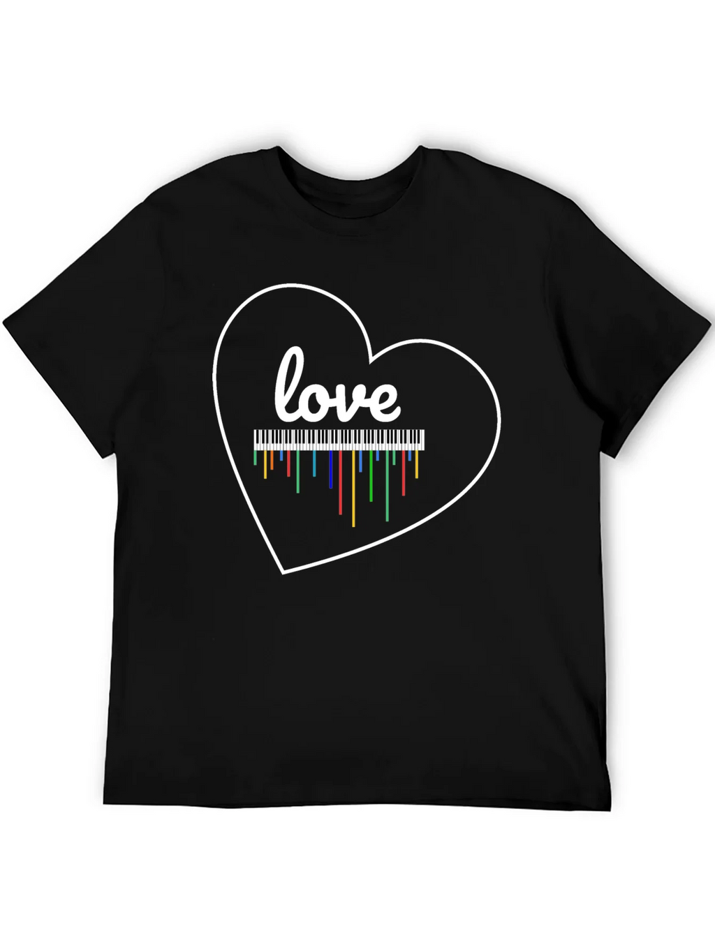 Love Piano Heart T-Shirt Music Teacher Gift product image 5