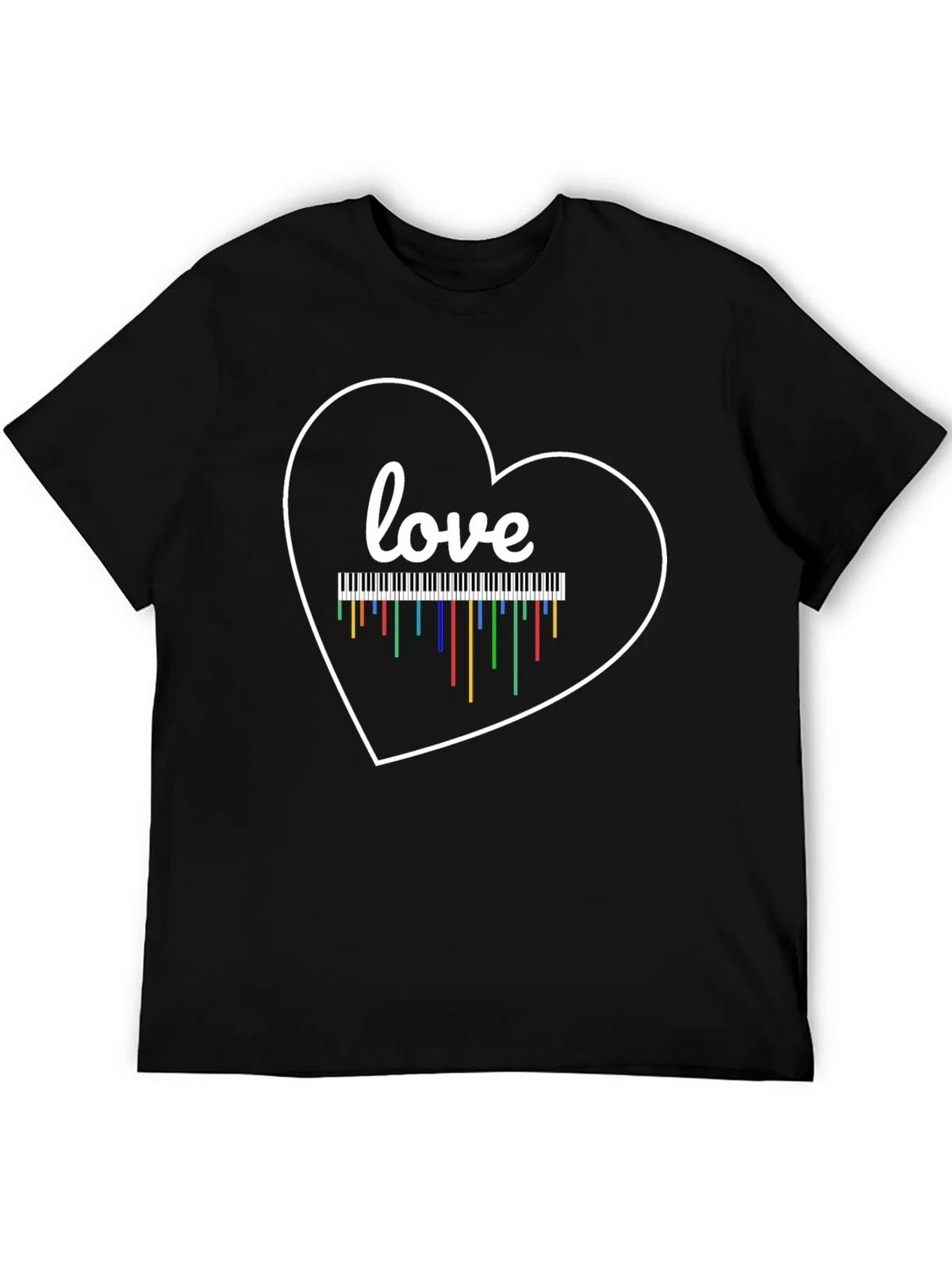 Love Piano Heart T-Shirt Music Teacher Gift product image 5