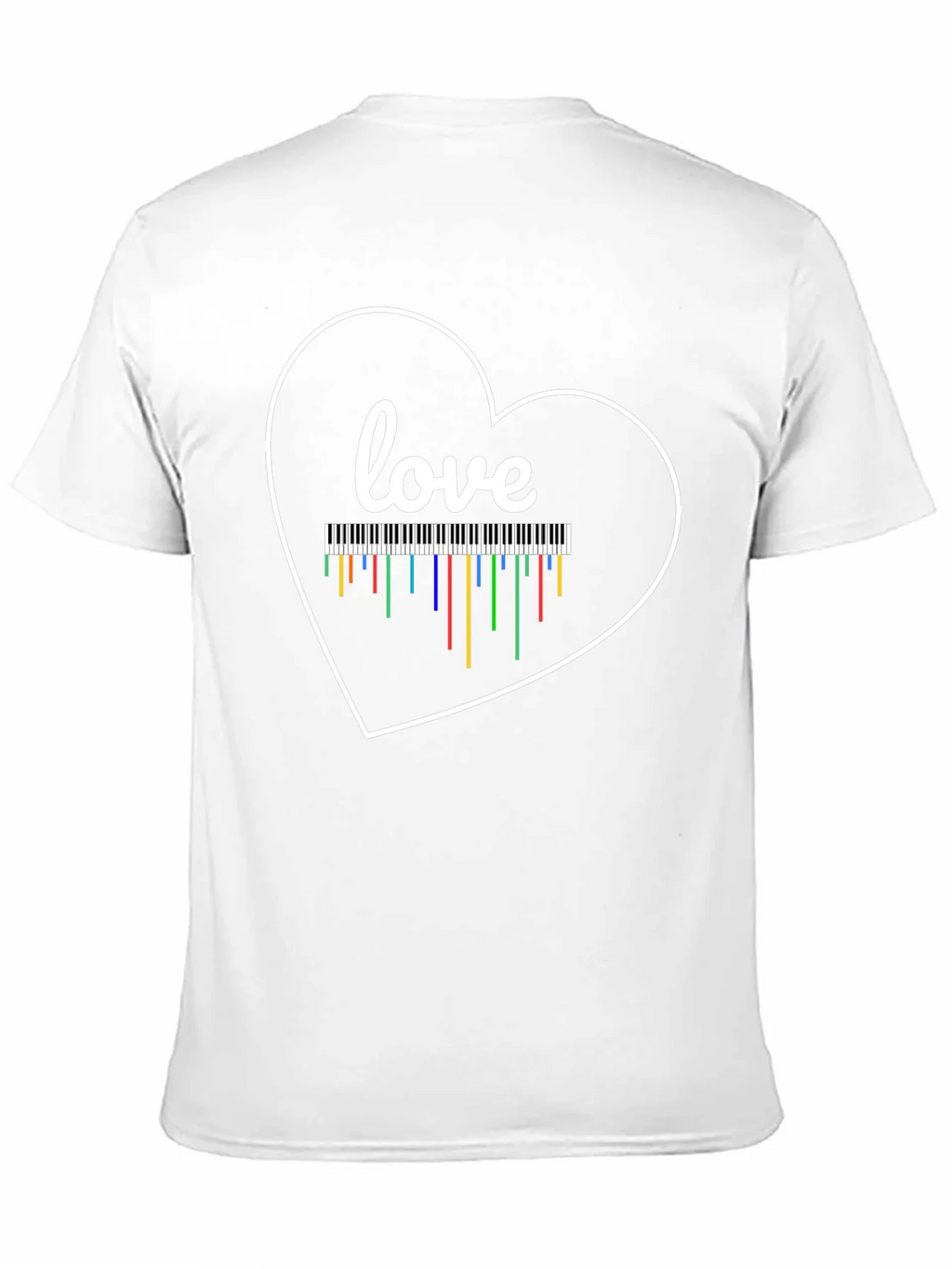 Love Piano Heart T-Shirt Music Teacher Gift product image 10