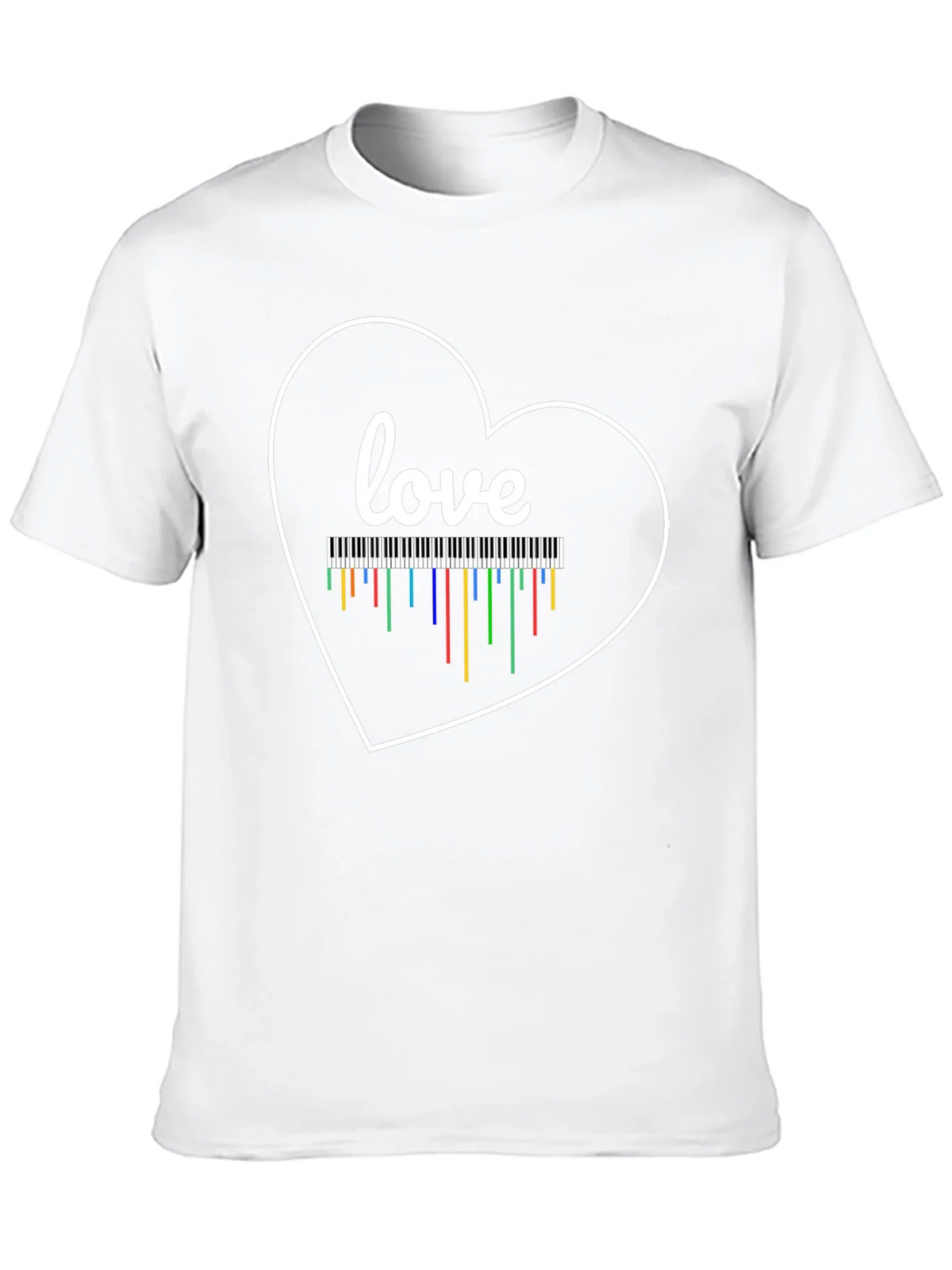 Love Piano Heart T-Shirt Music Teacher Gift product image 9