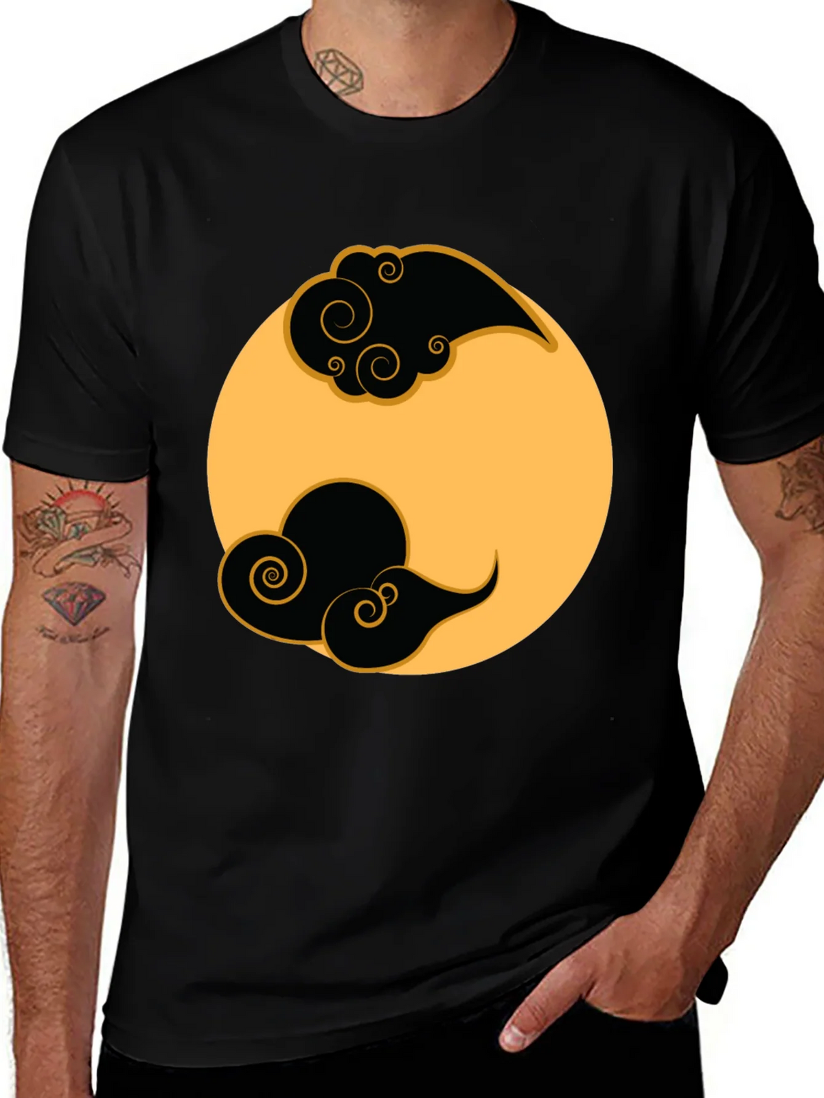 Yin Yang Cloud T-Shirt - Black product image 1