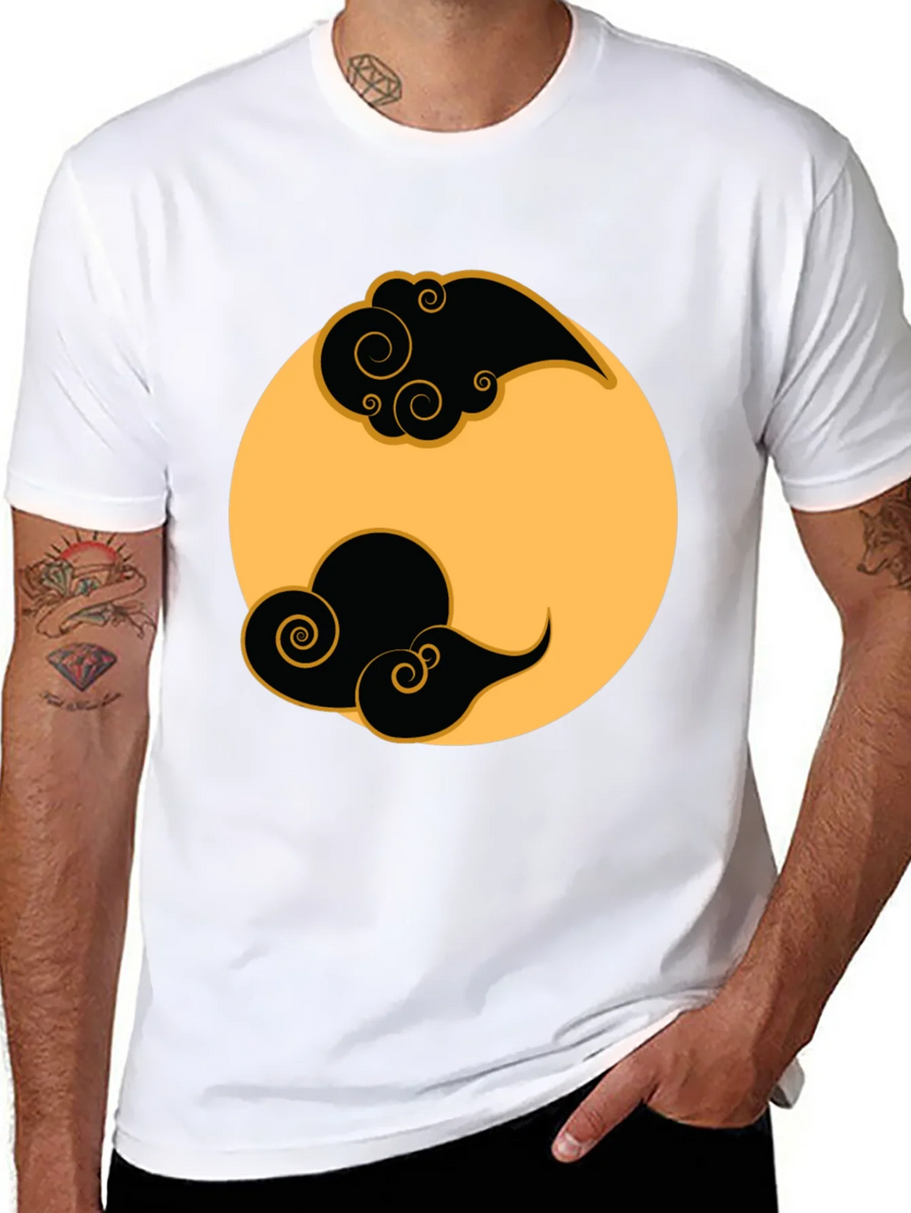 Yin Yang Cloud T-Shirt - Black product image 4