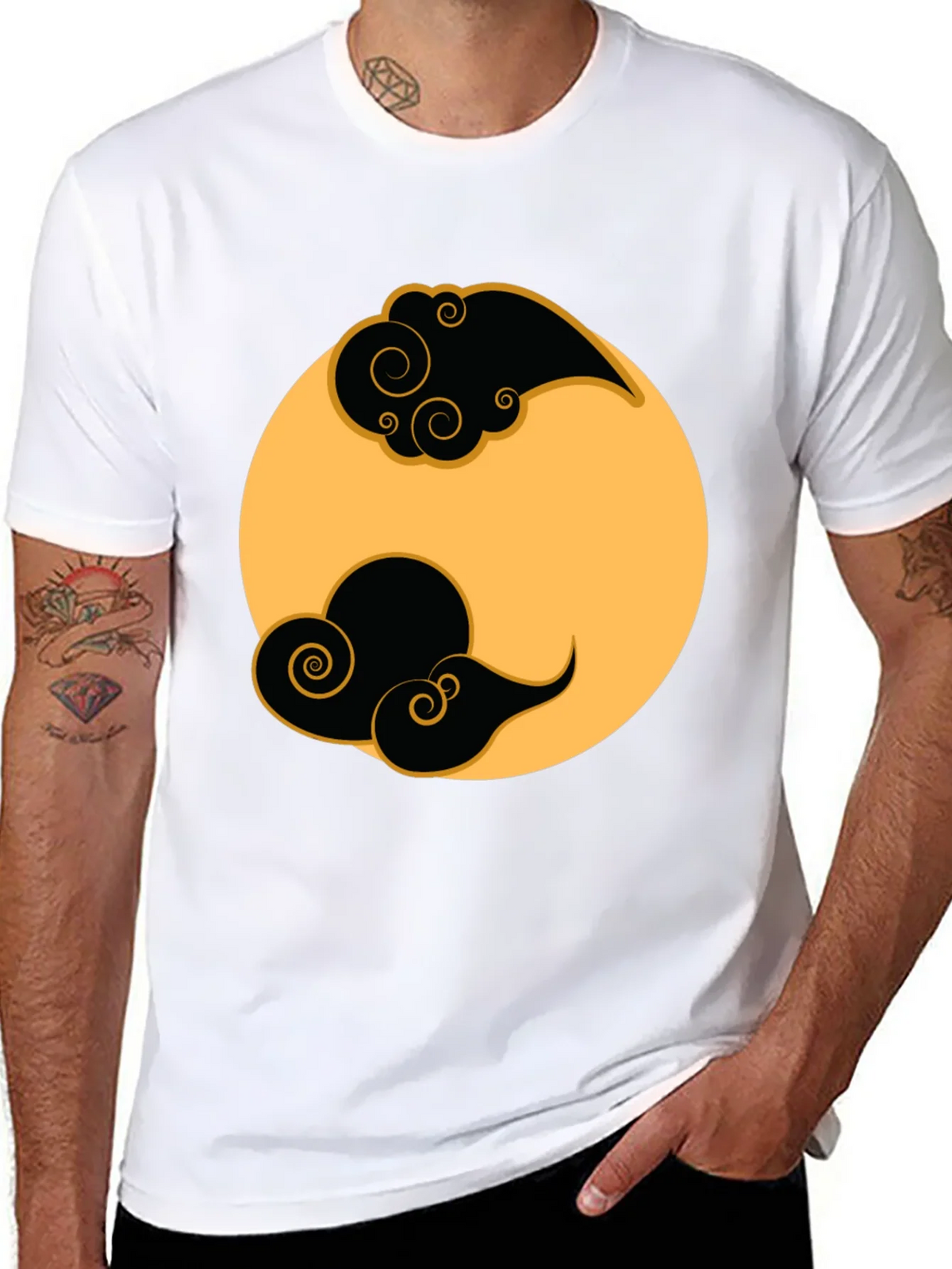 Yin Yang Cloud T-Shirt - Black product image 4