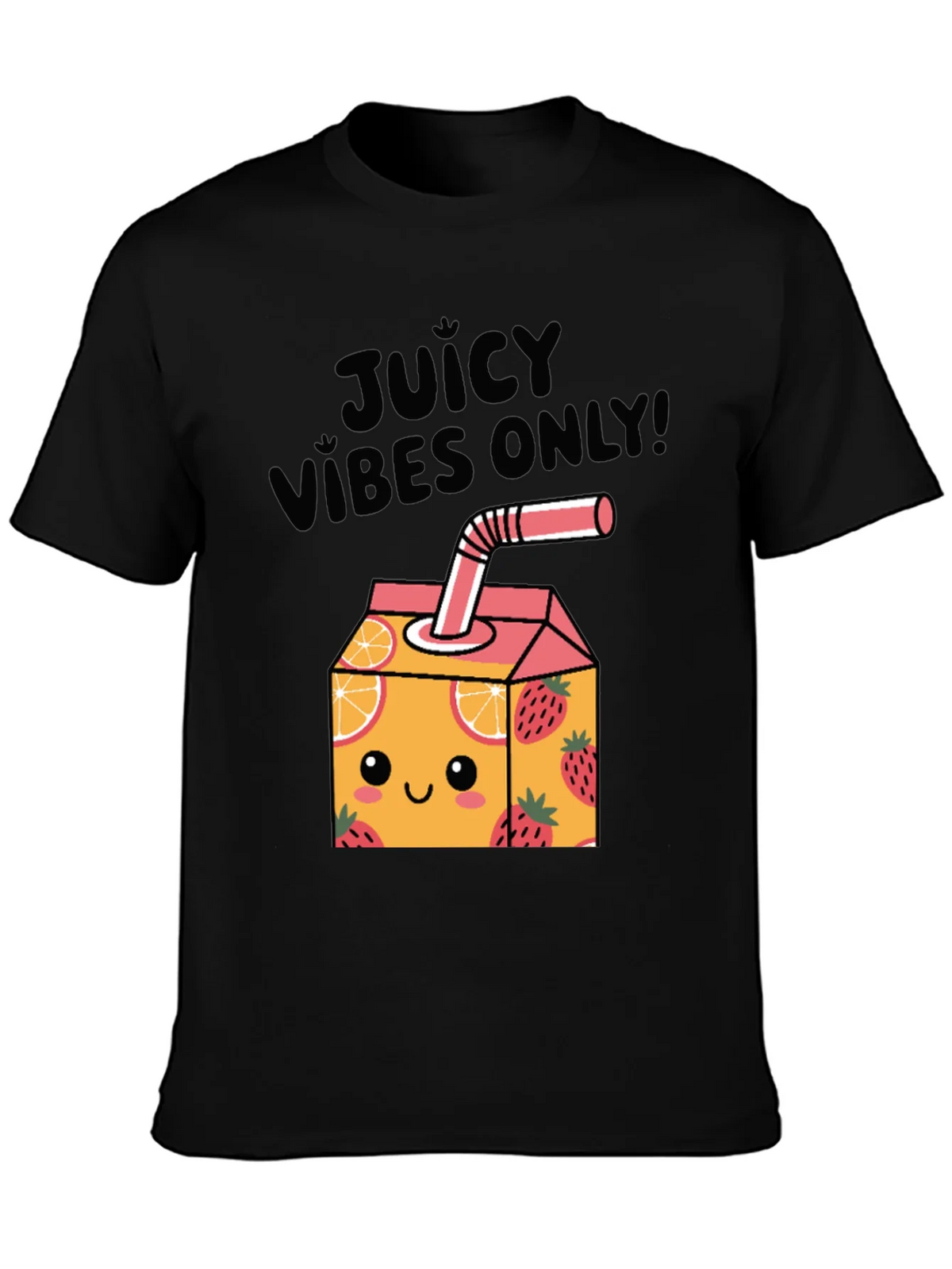 Juicy Vibes Only T-Shirt - Cartoon Fruit Juice Box Design product image 3