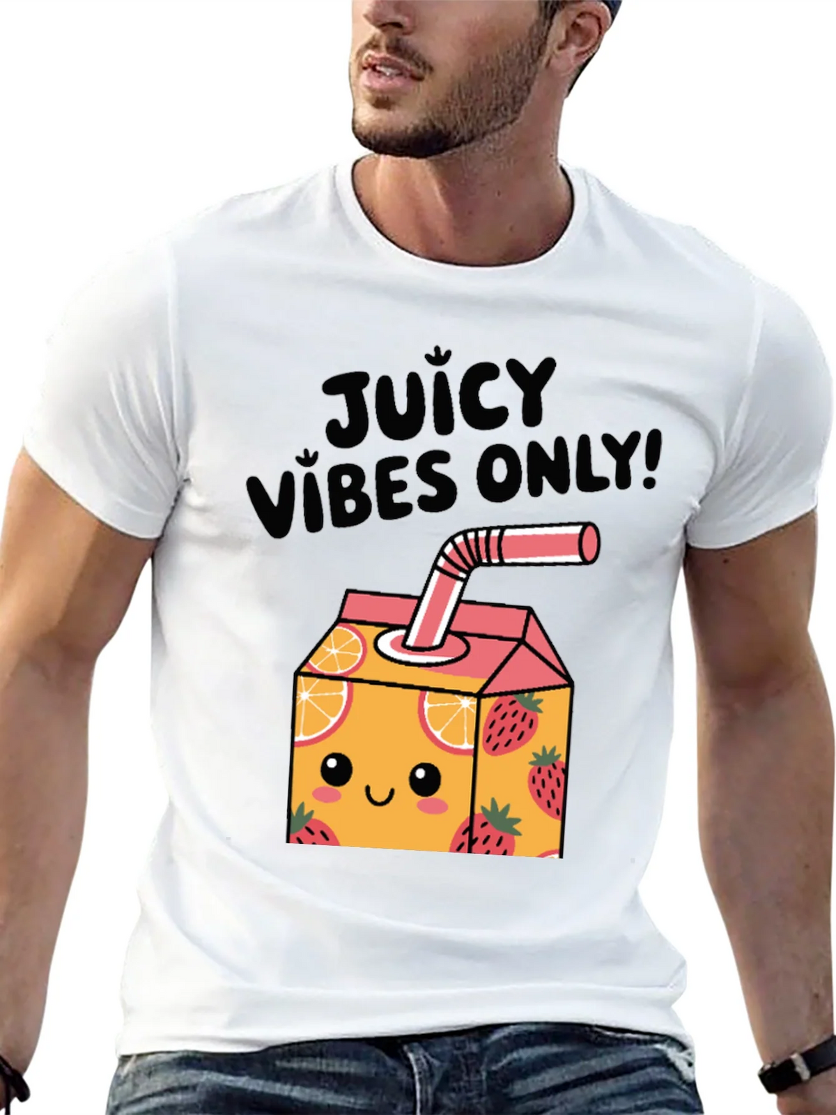 Juicy Vibes Only T-Shirt - Cartoon Fruit Juice Box Design product image 12