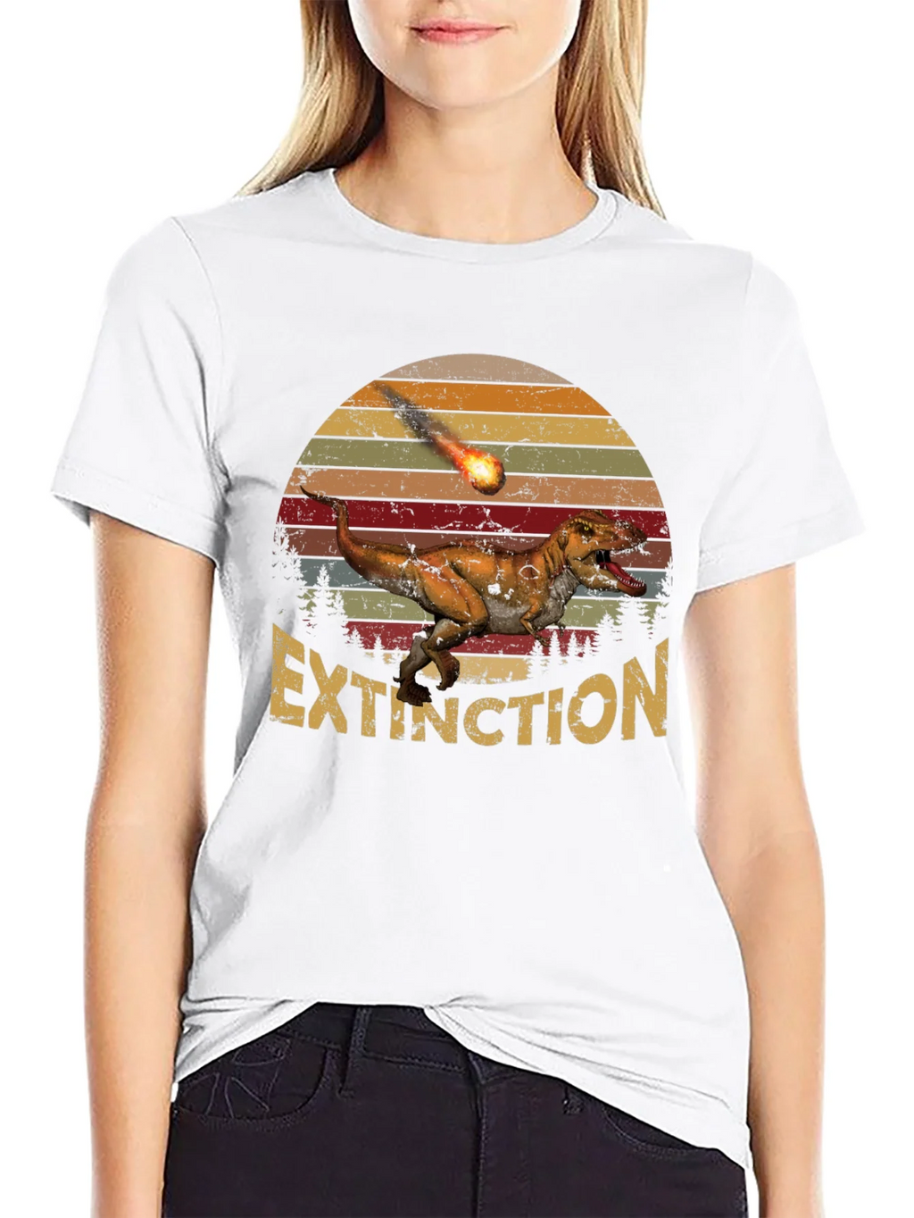 Extinction Dinosaur Graphic T-Shirt product image 8