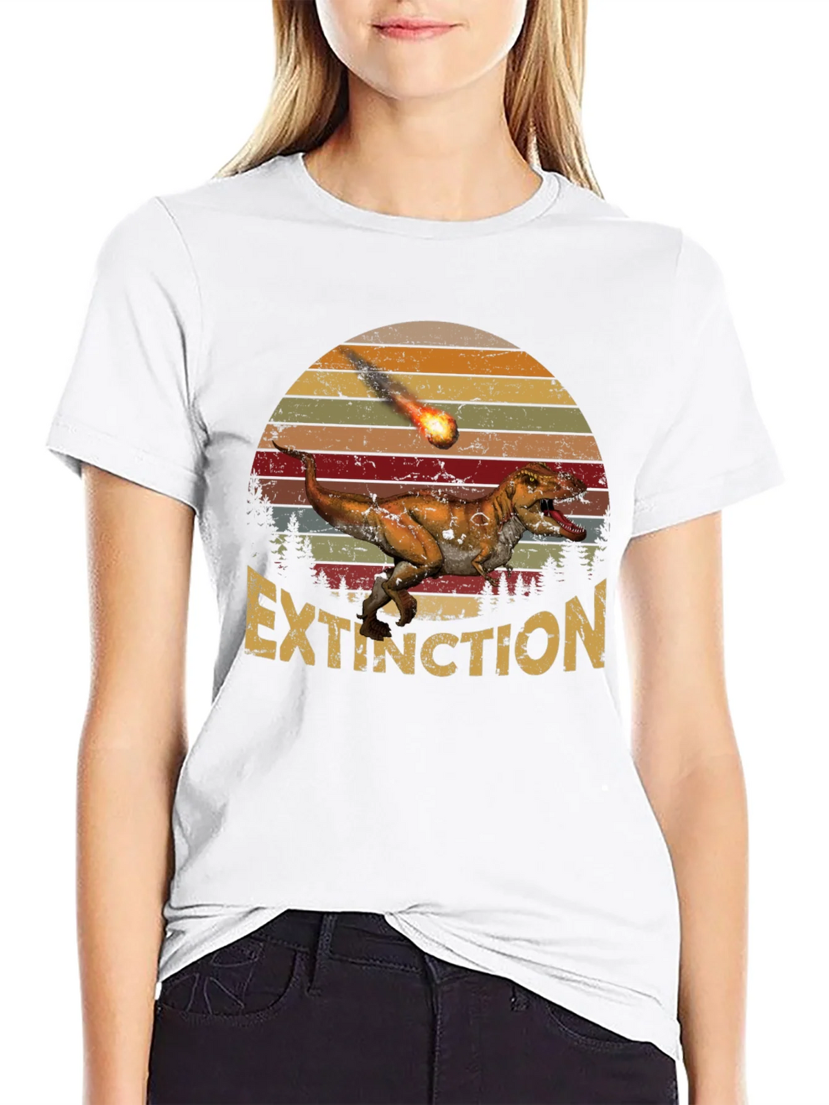 Extinction Dinosaur Graphic T-Shirt product image 8