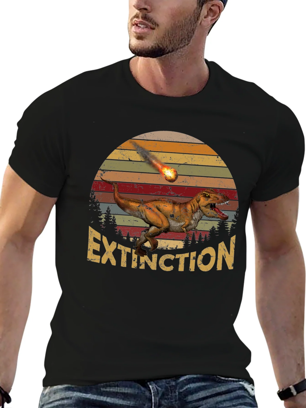 Extinction Dinosaur Graphic T-Shirt product image 6