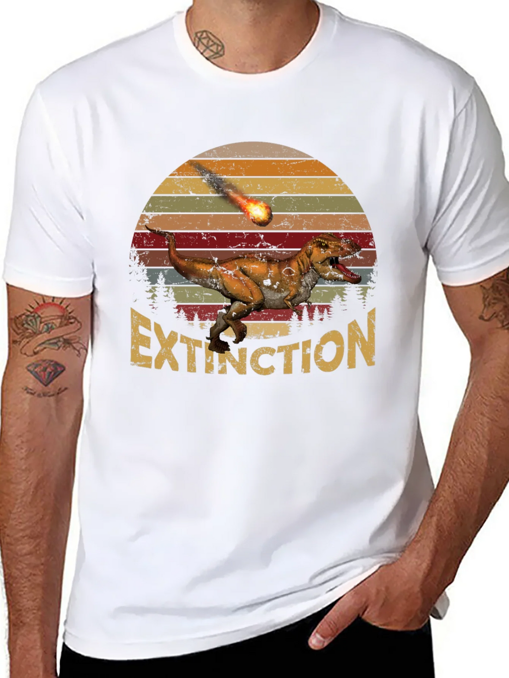 Extinction Dinosaur Graphic T-Shirt product image 7