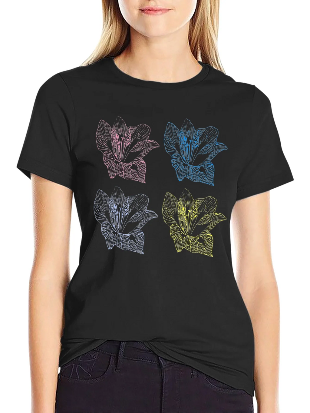 Floral Pop Art T-Shirt - Stylish Graphic Tee product image 2