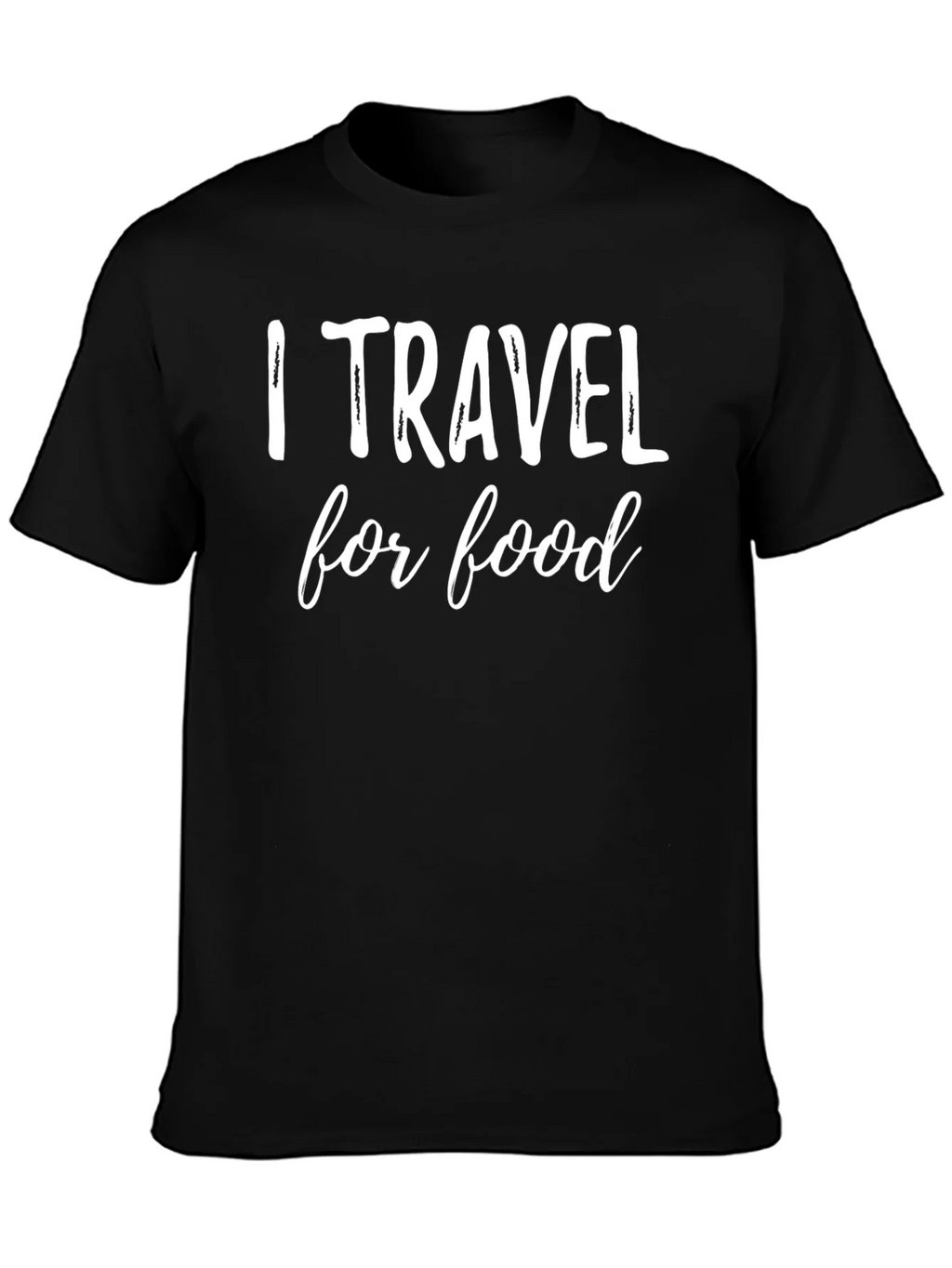 I Travel for Food Graphic Tee - Black Cotton T-Shirt product image 3
