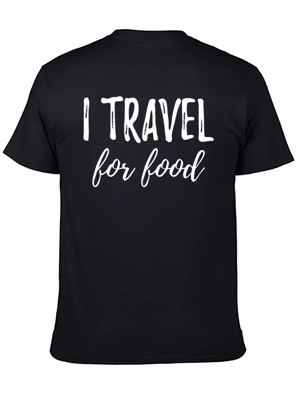 I Travel for Food Graphic Tee - Black Cotton T-Shirt product image 4