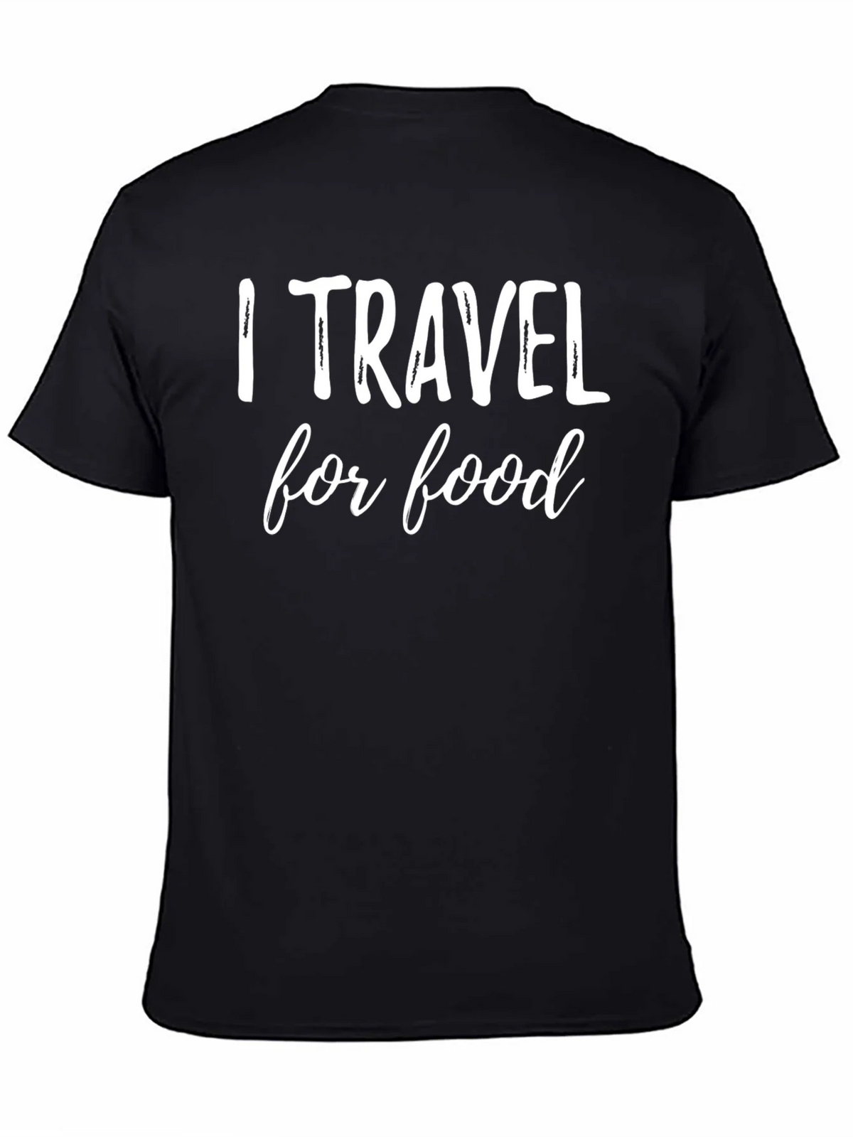 I Travel for Food Graphic Tee - Black Cotton T-Shirt product image 4