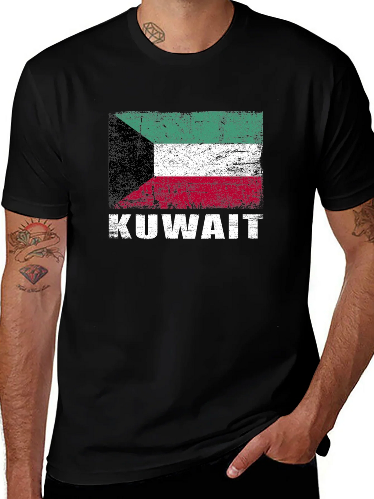 Kuwait Flag T-Shirt - Distressed Look product image 1